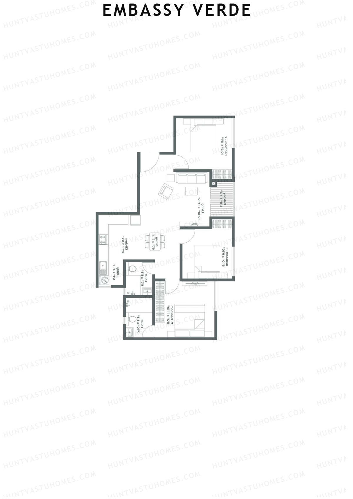 Embassy Verde Marigold Block B Unit 1 Floor Plan