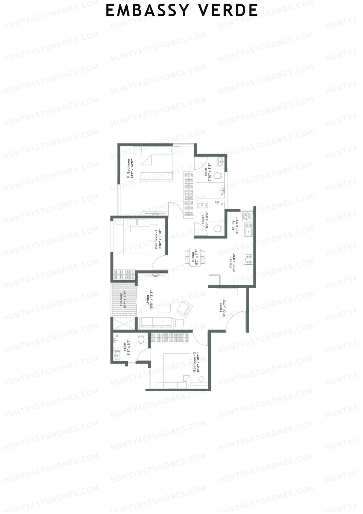 Embassy Verde Marigold Block B Unit 5 Floor Plan