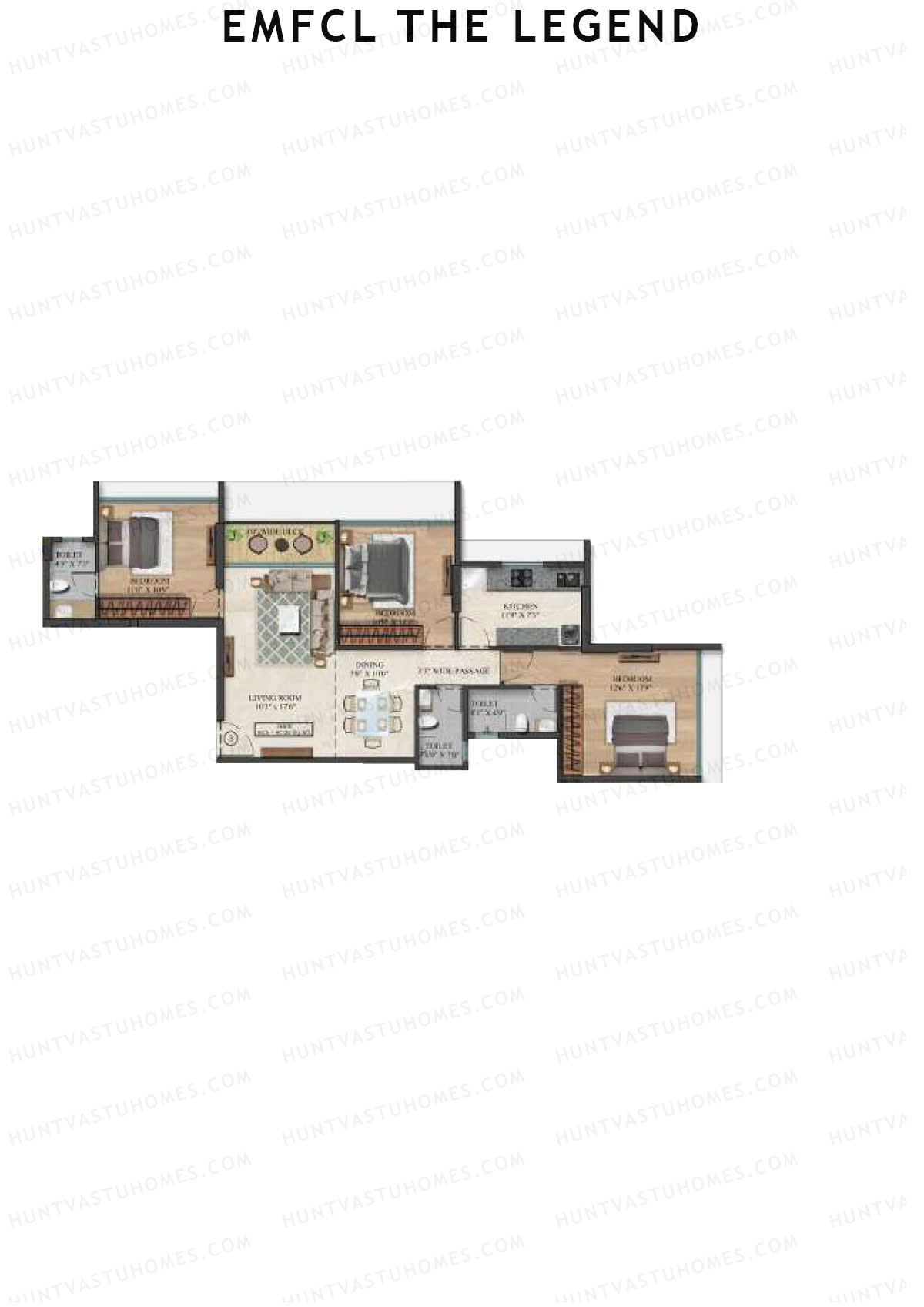 EMFCL The Legend Wing B Unit 3 Floor Plan