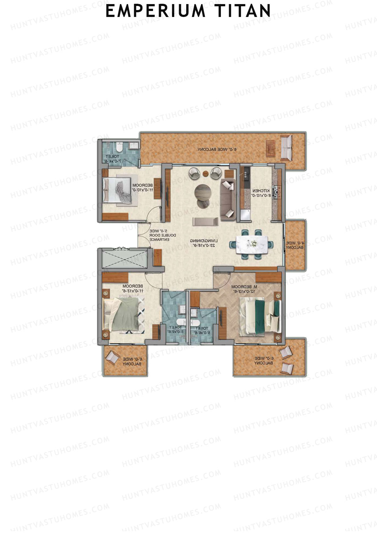 Emperium Titan Tower B Unit 1 Floor Plan