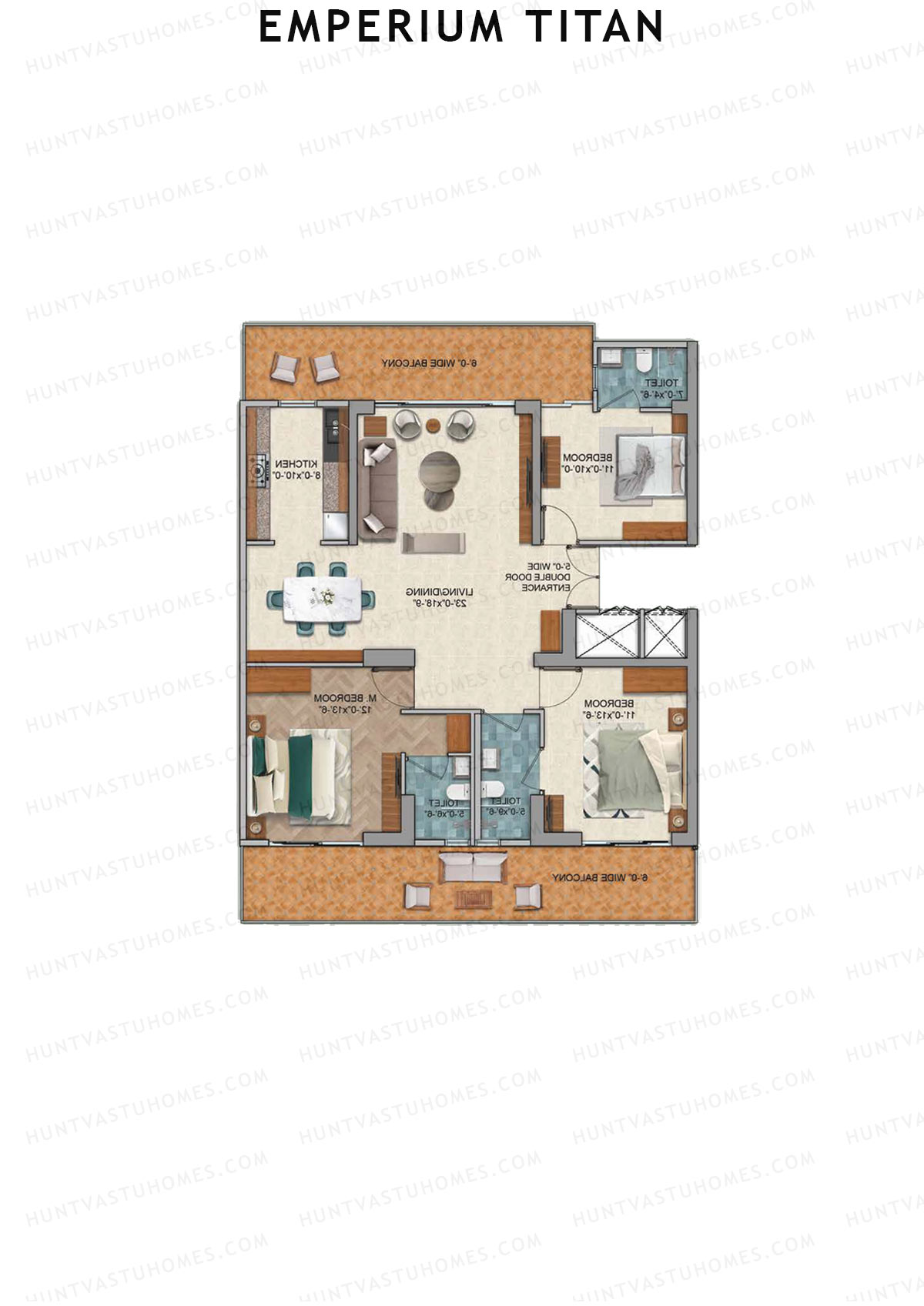 Emperium Titan Tower B Unit 2 Floor Plan