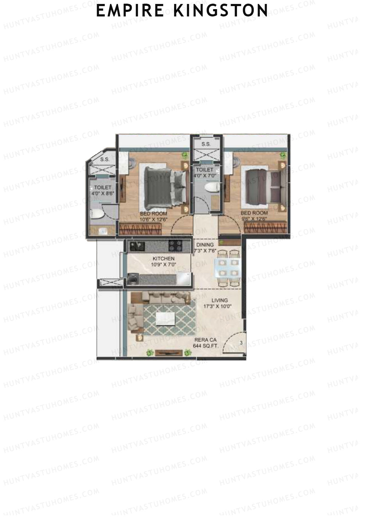 Empire Kingston Tower 1 Unit 3 Floor Plan