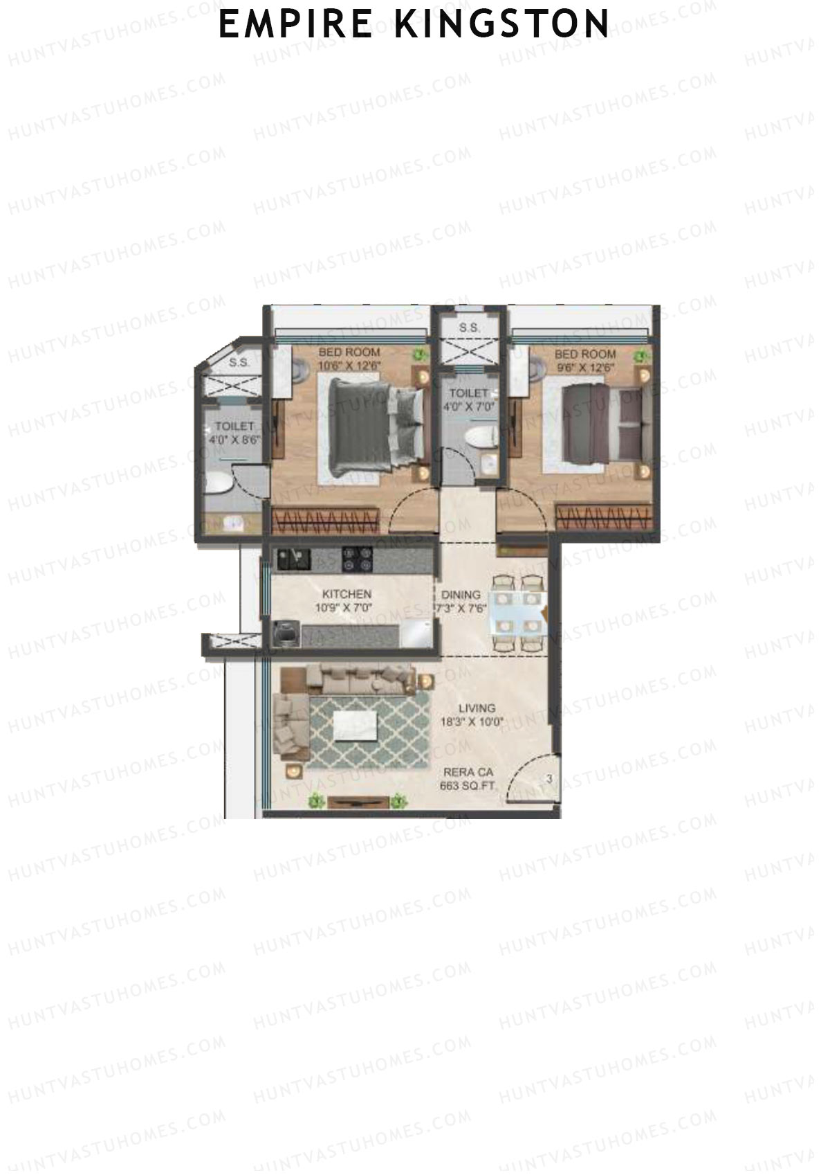 Empire Kingston Tower 1 Unit 3 Floor Plan