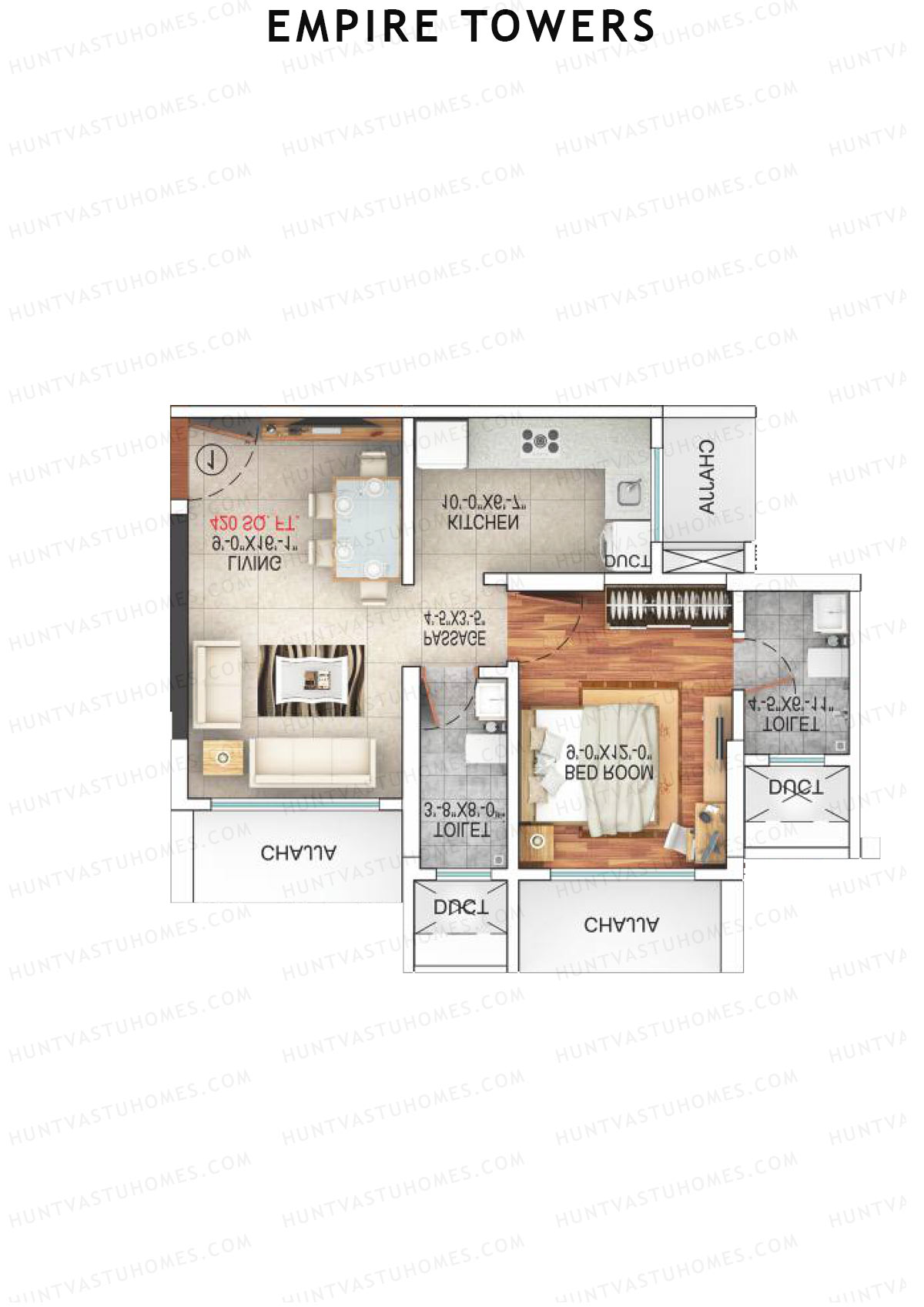 Empire Towers Wing A Unit 2 (Type 2) Floor Plan