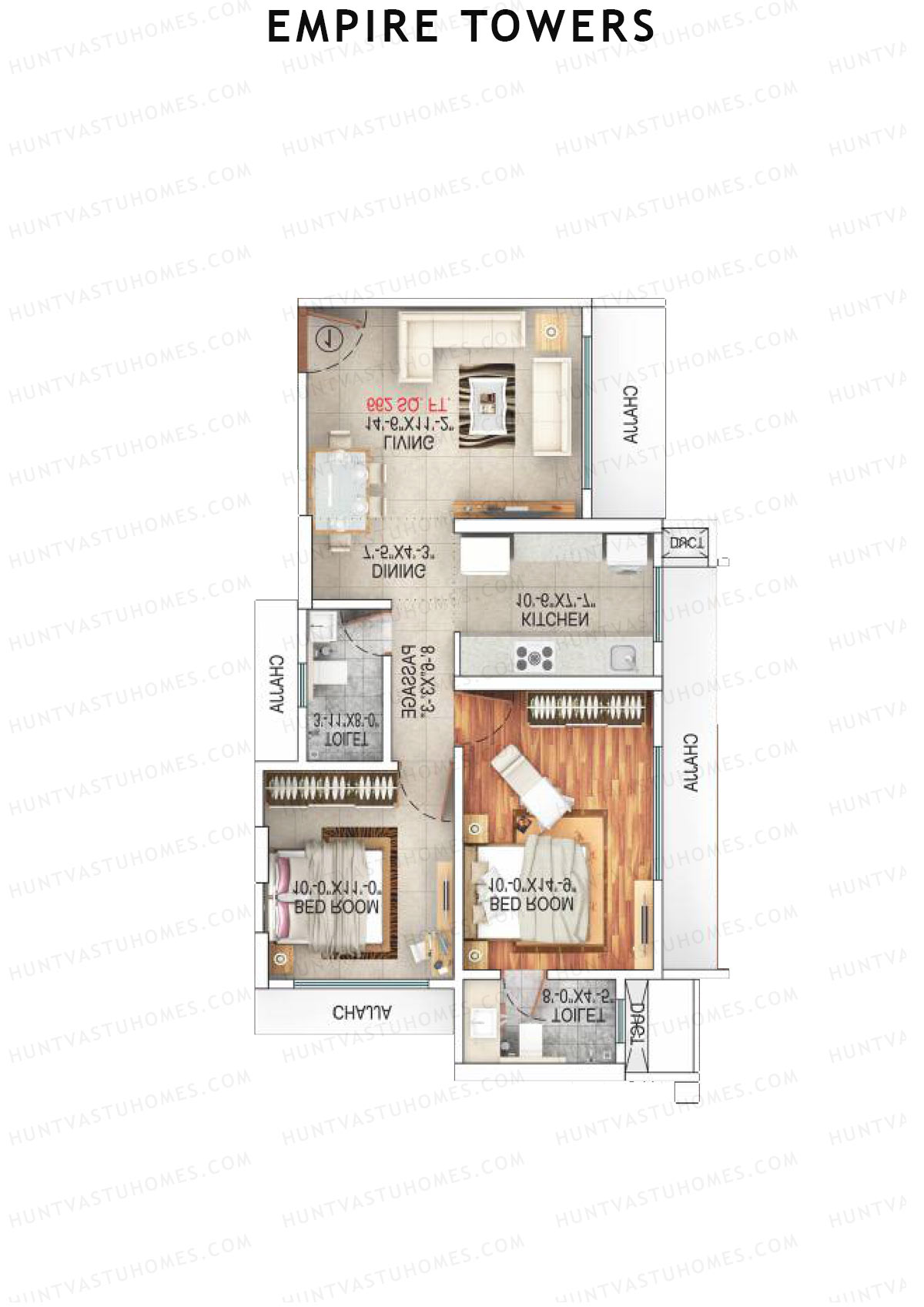 Empire Towers Wing B Unit 2 Floor Plan