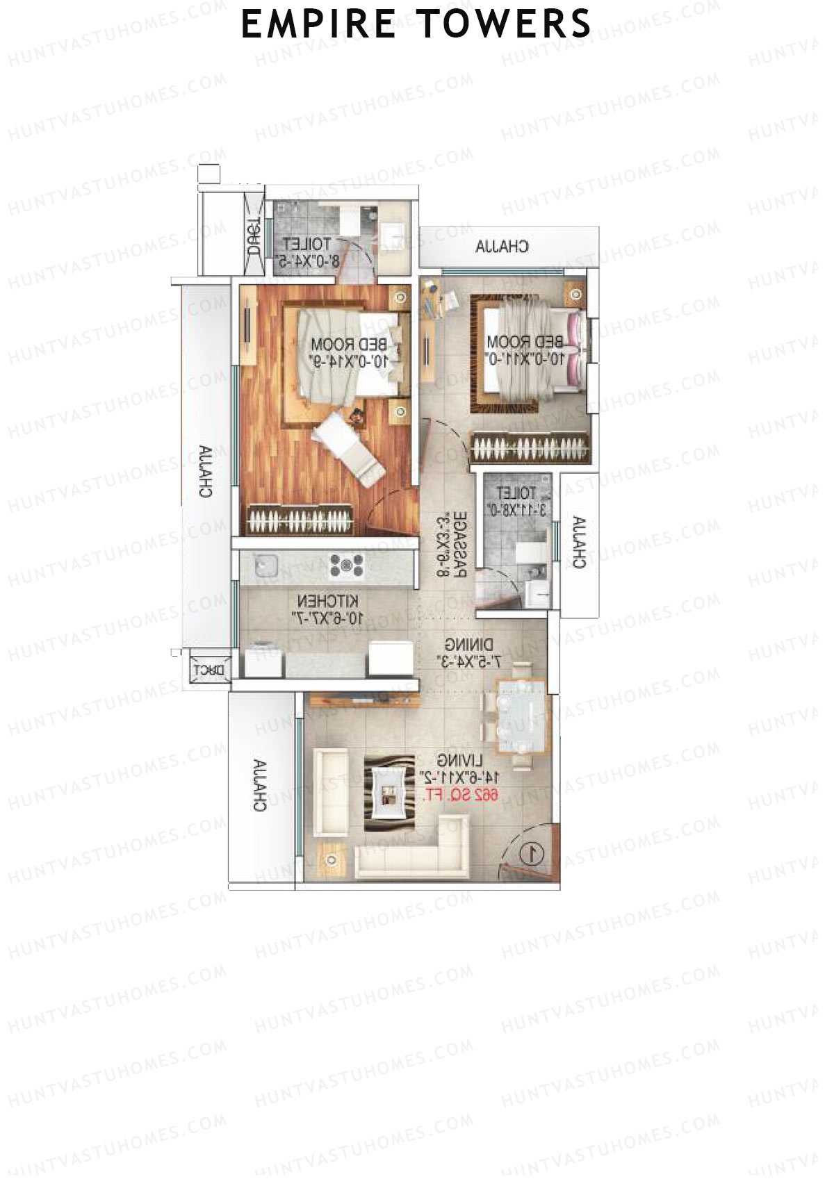 Empire Towers Wing B Unit 4 Floor Plan