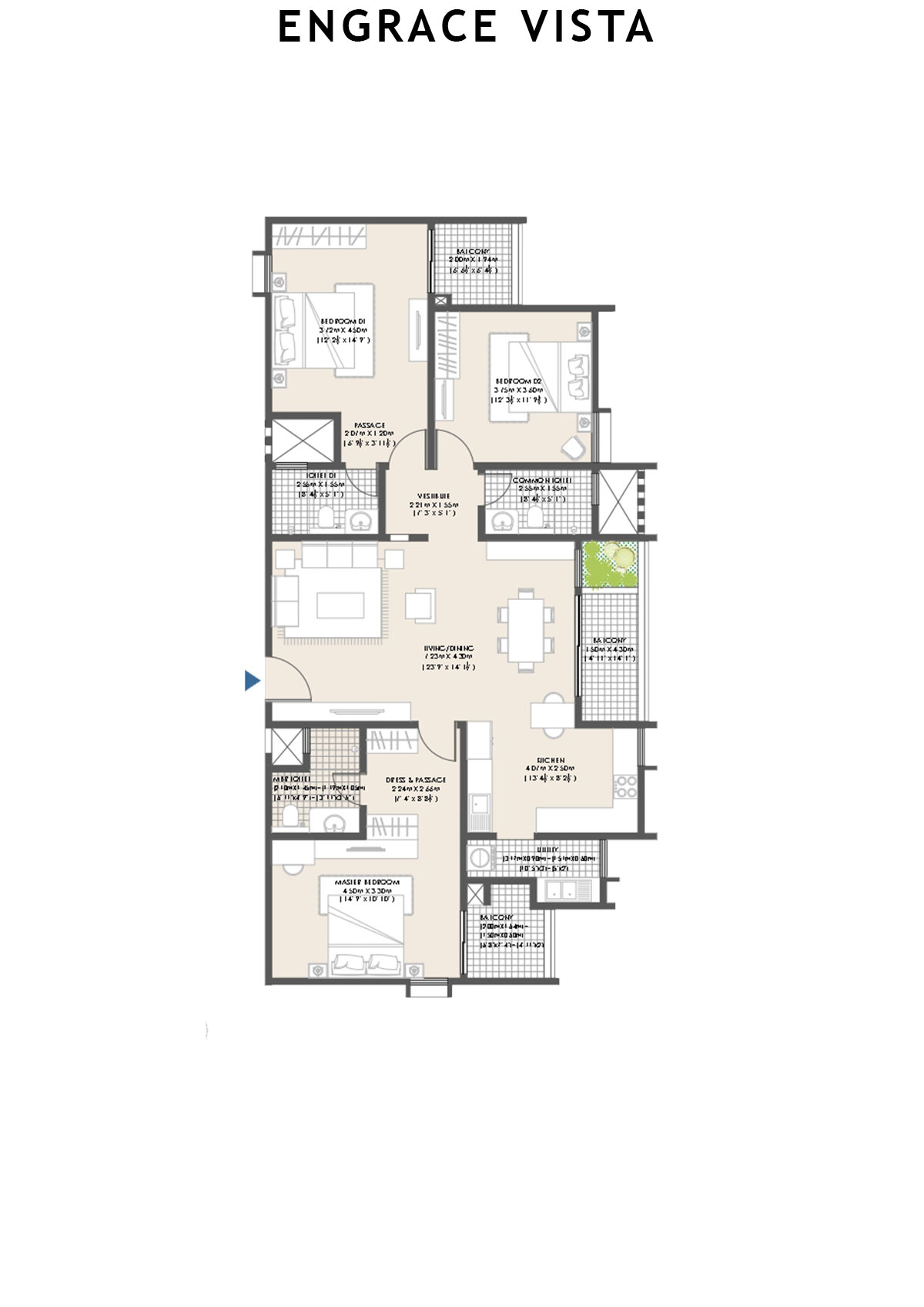 Engrace Vista Tower 1 Unit 2 Floor Plan