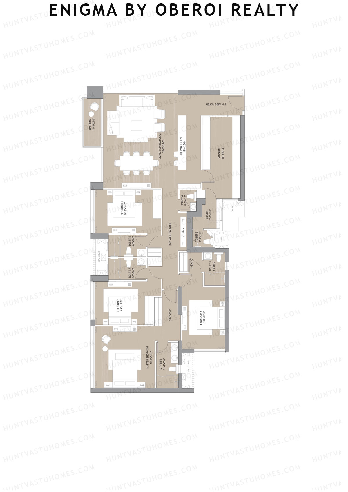 Enigma by Oberoi Realty Tower B Unit 1 Floor Plan