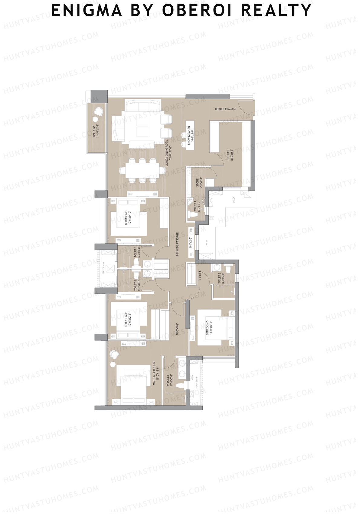 Enigma by Oberoi Realty Tower B Unit 1 Floor Plan