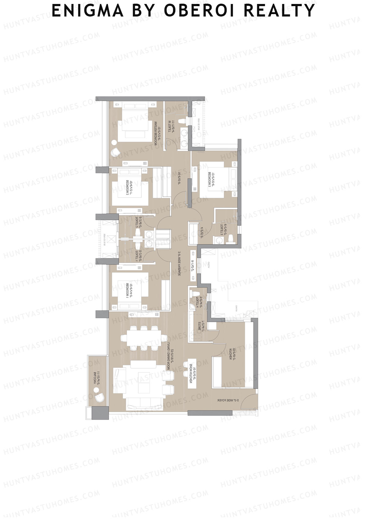 Enigma by Oberoi Realty Tower B Unit 2 Floor Plan