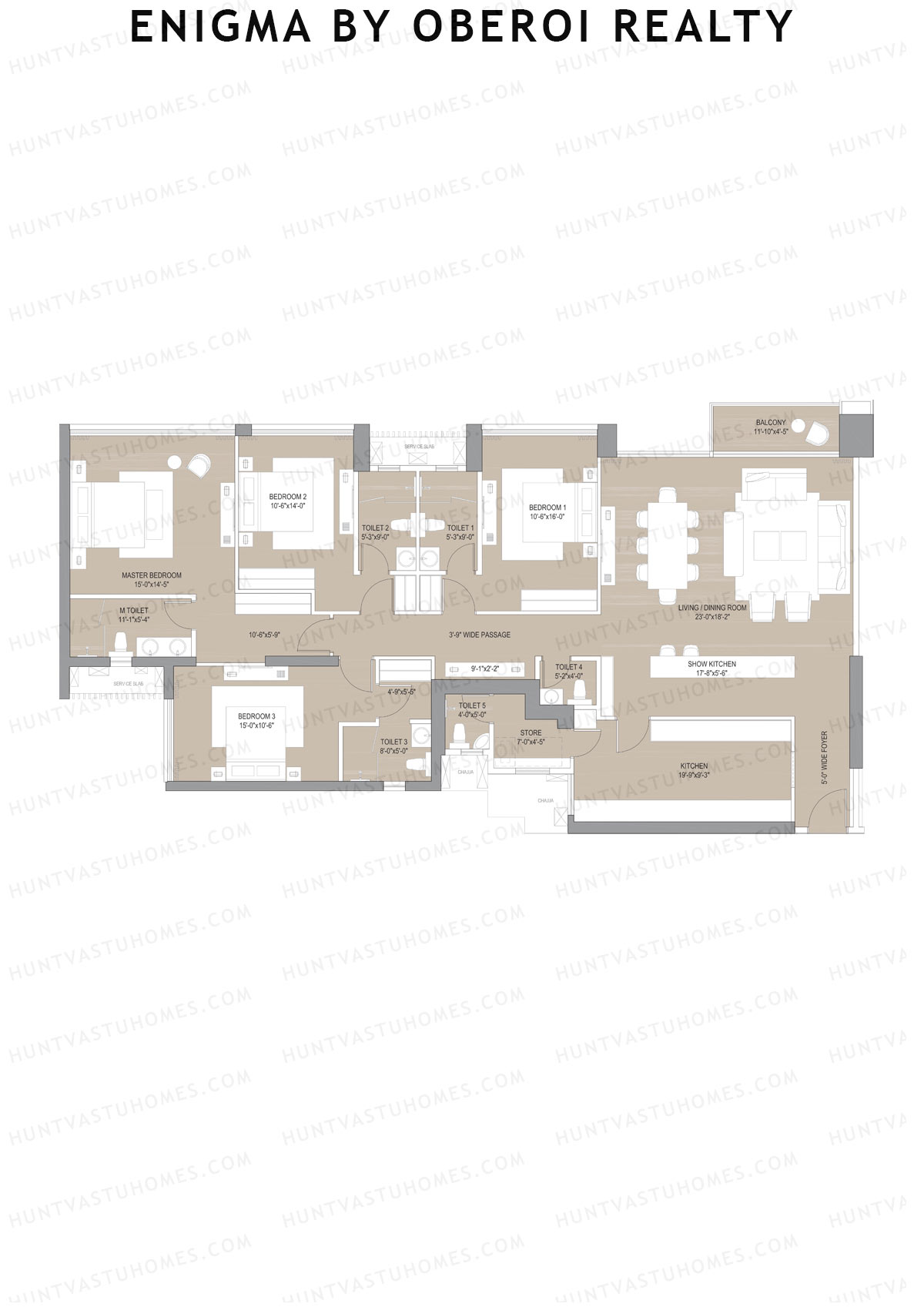 Enigma by Oberoi Realty Tower B Unit 3 Floor Plan