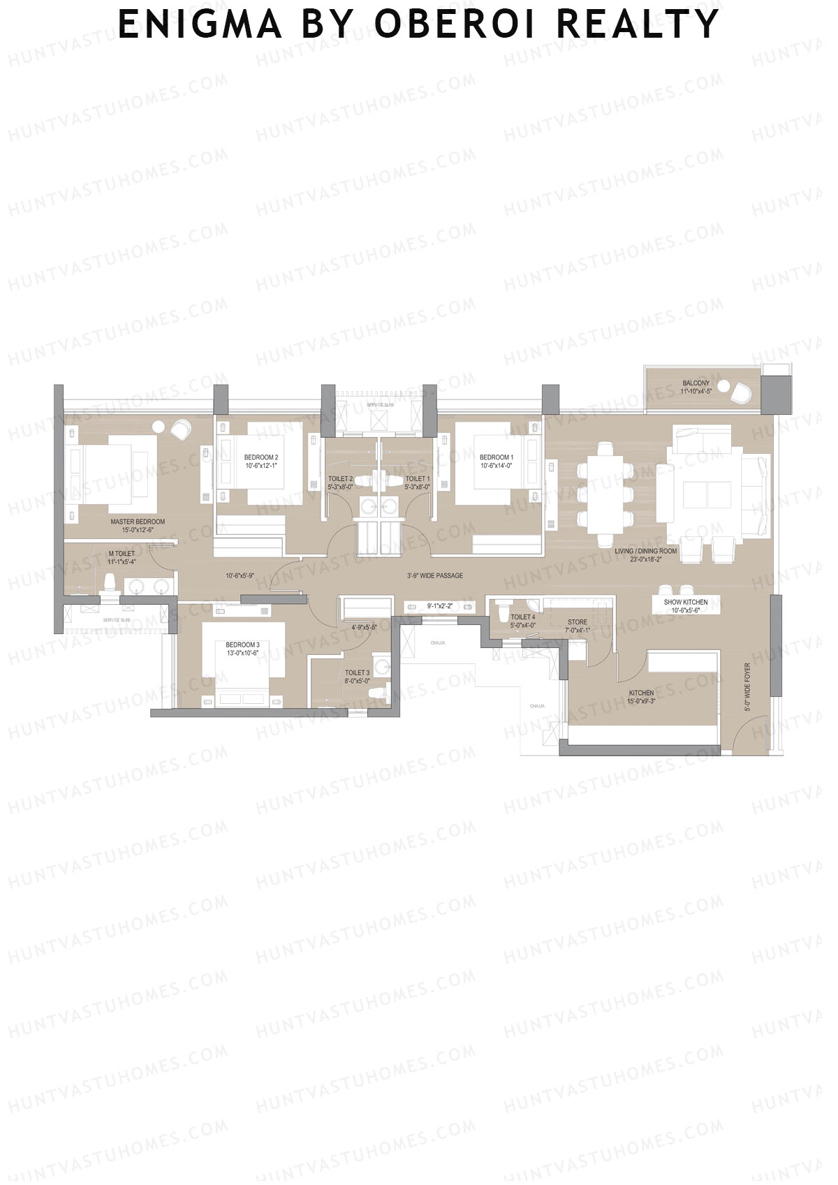 Enigma by Oberoi Realty Tower B Unit 3 Floor Plan