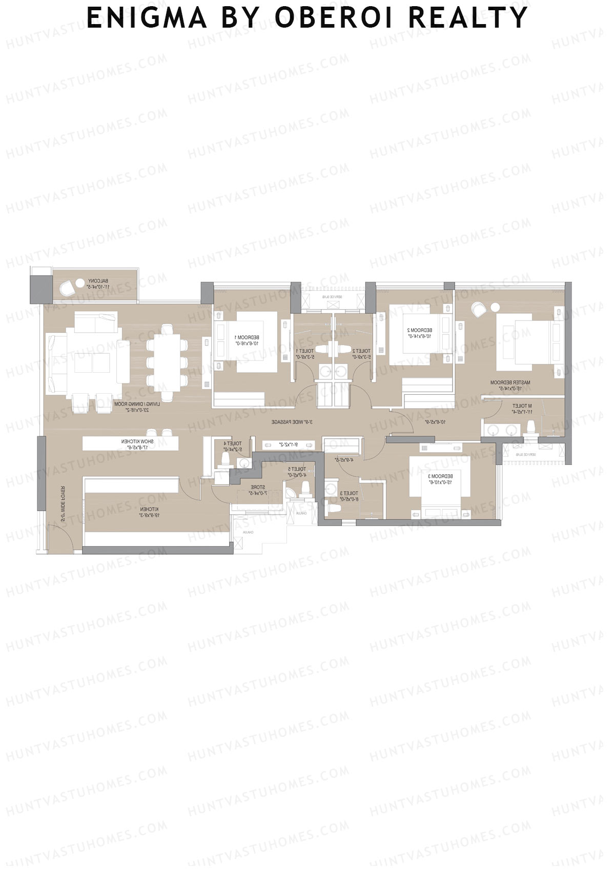Enigma by Oberoi Realty Tower B Unit 4 Floor Plan