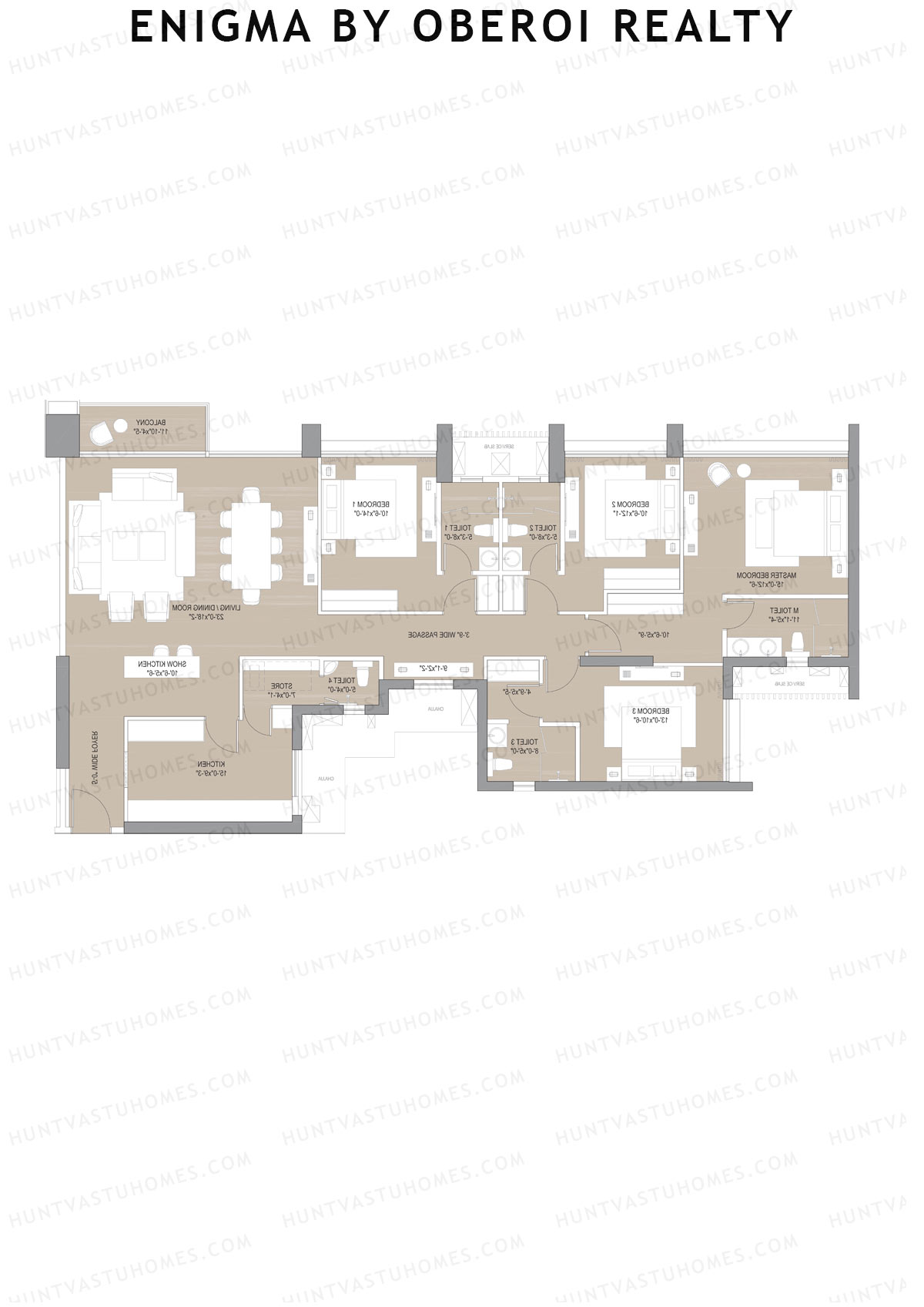 Enigma by Oberoi Realty Tower B Unit 4 Floor Plan