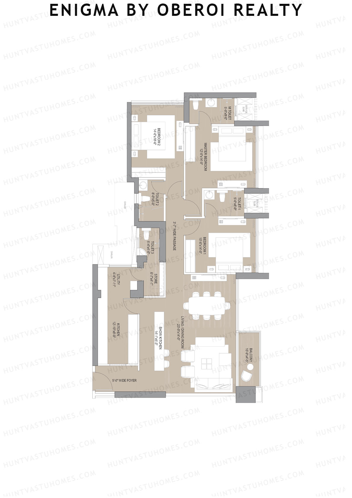 Enigma by Oberoi Realty Tower B Unit 5 Floor Plan