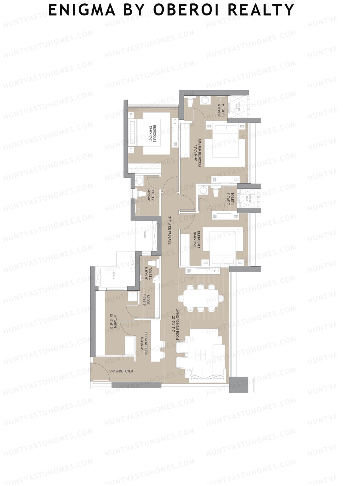 Enigma by Oberoi Realty Tower B Unit 5 Floor Plan