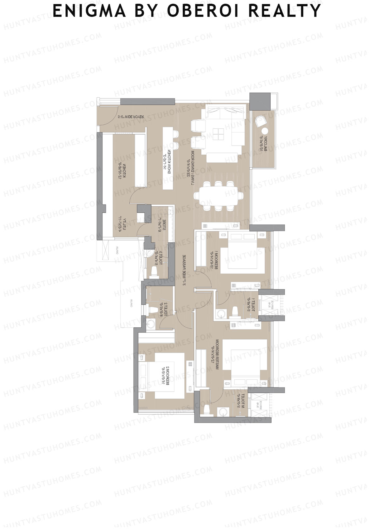 Enigma by Oberoi Realty Tower B Unit 6 Floor Plan