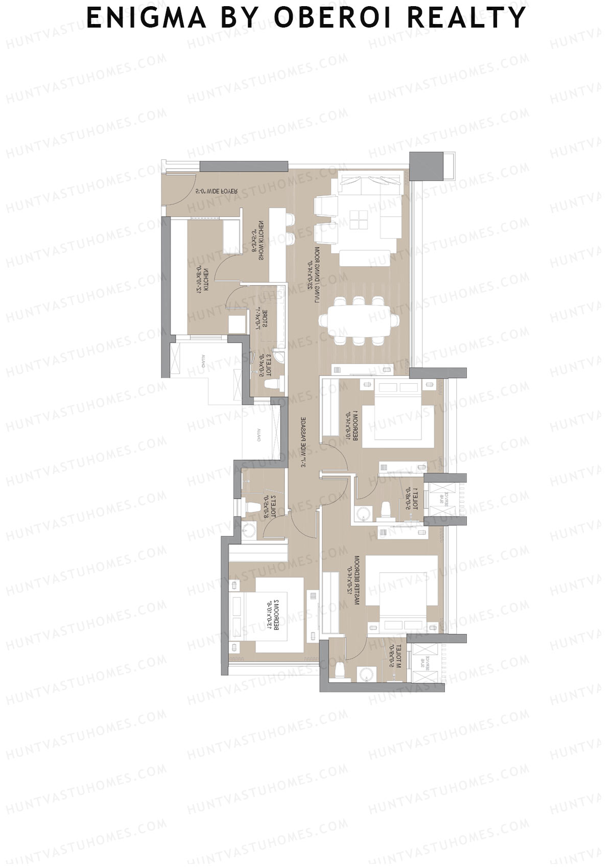 Enigma by Oberoi Realty Tower B Unit 6 Floor Plan