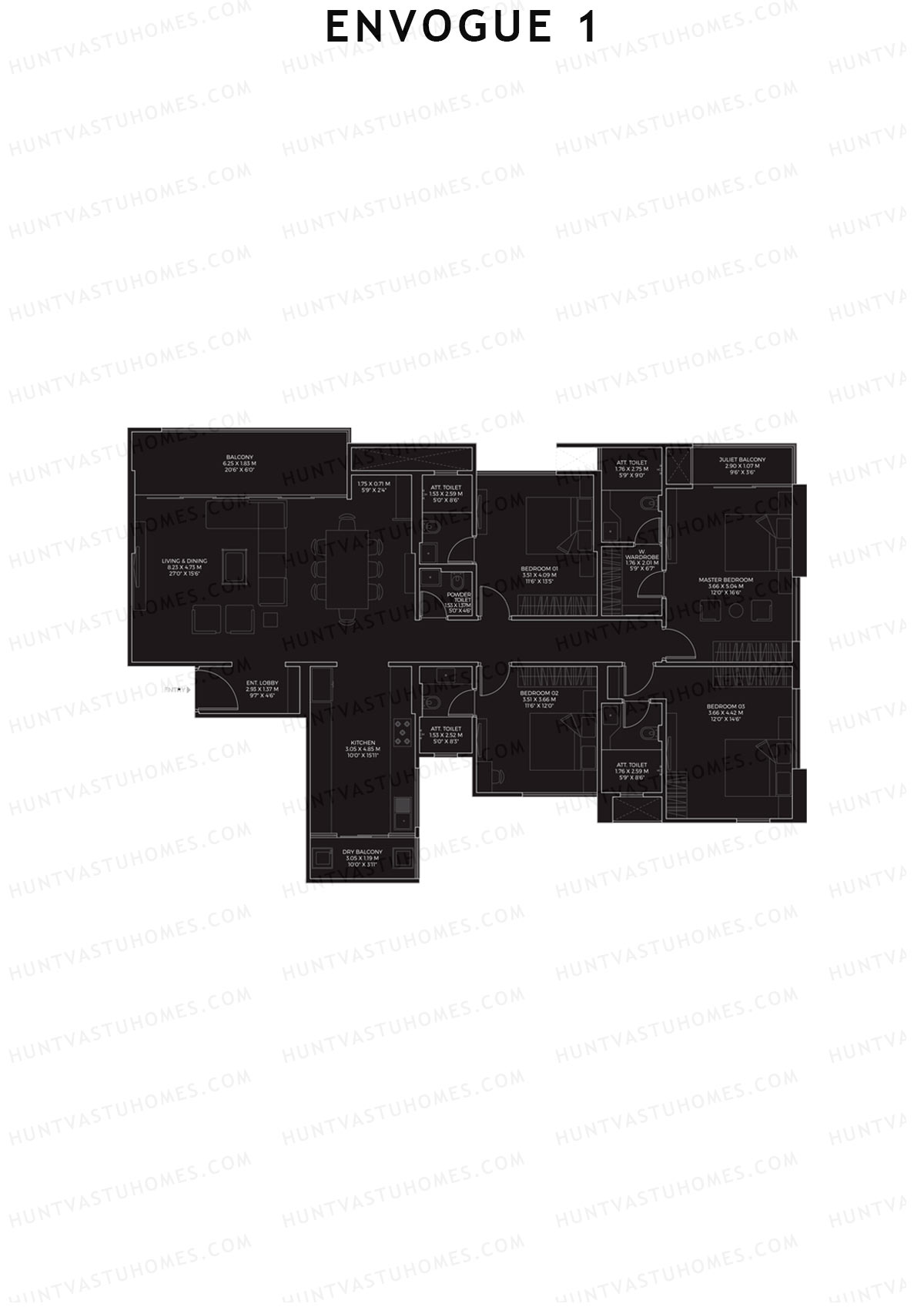Envogue 1 Wing K1 Unit 1 Floor Plan
