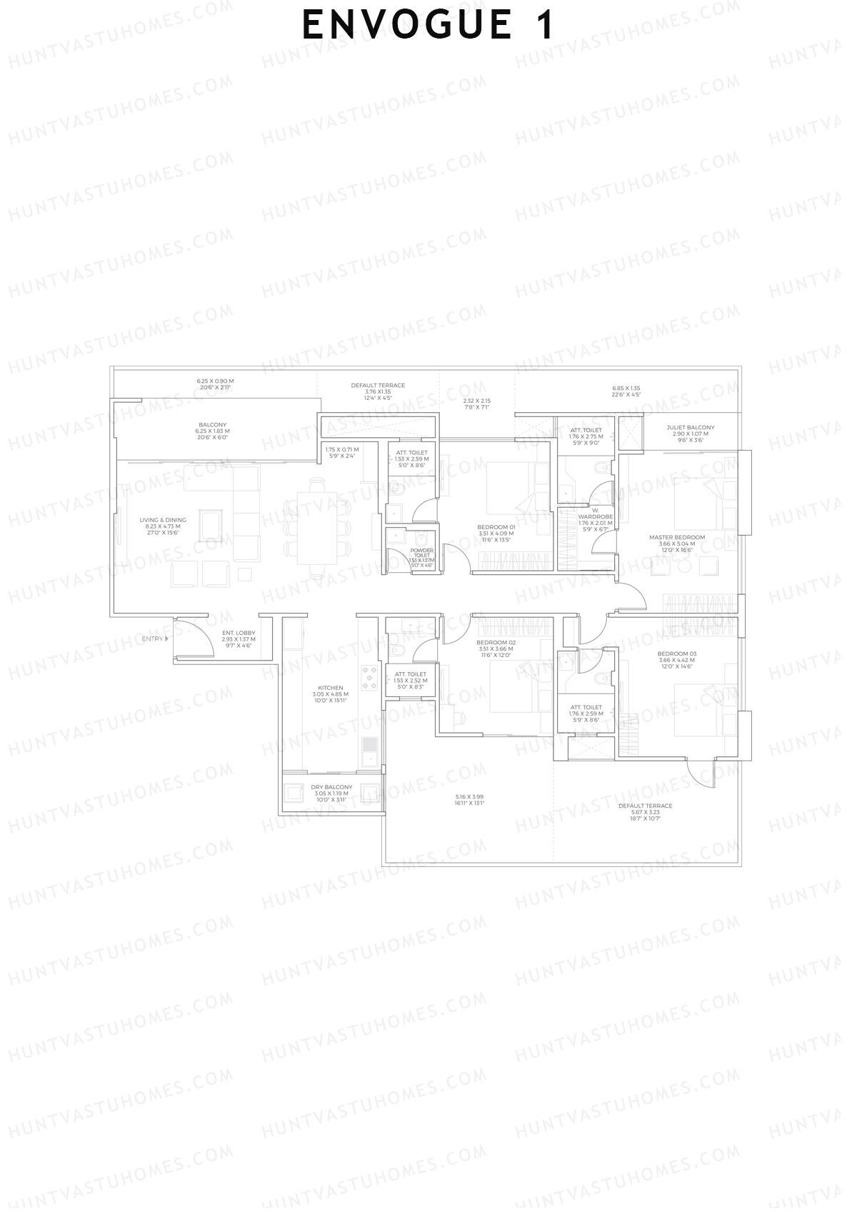 Envogue 1 Wing K1 Unit 1 Floor Plan