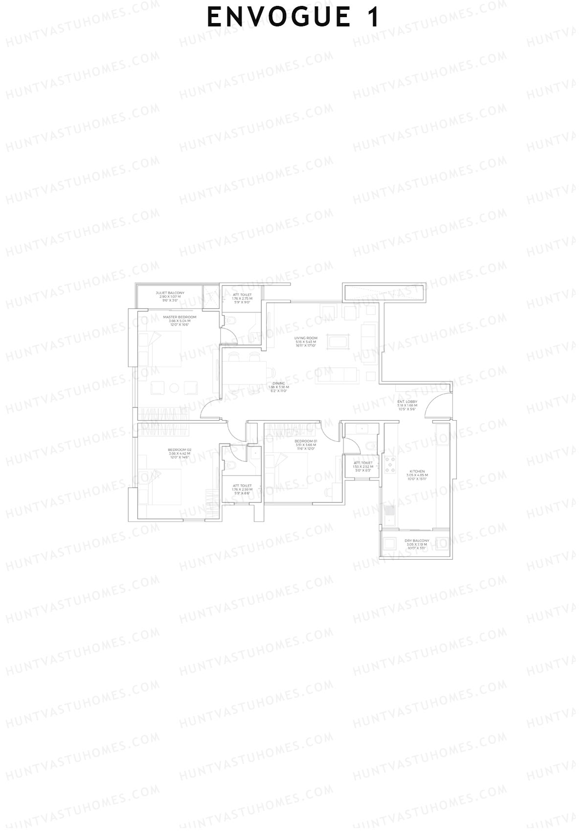 Envogue 1 Wing K1 Unit 2 Floor Plan