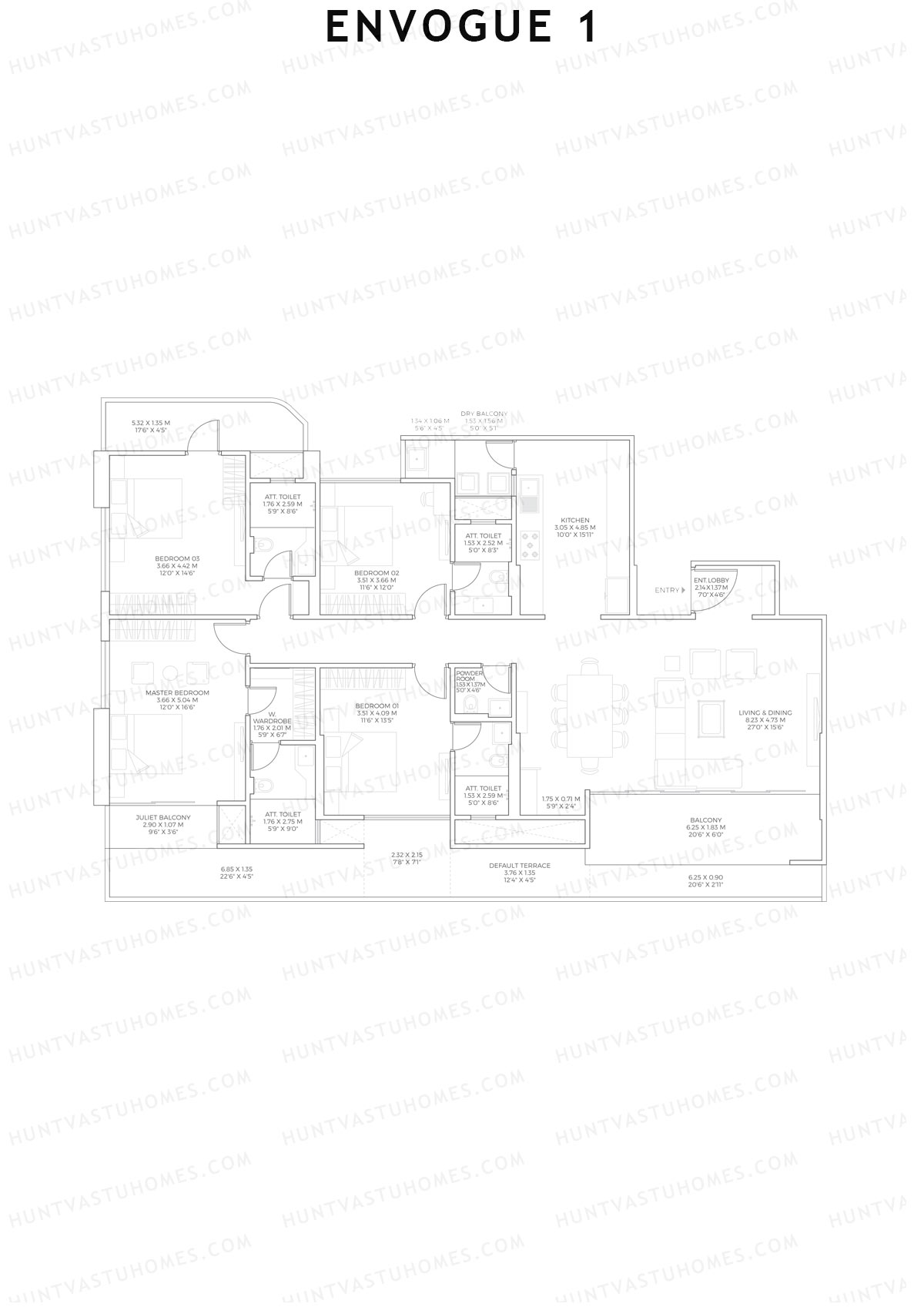 Envogue 1 Wing K1 Unit 3 Floor Plan