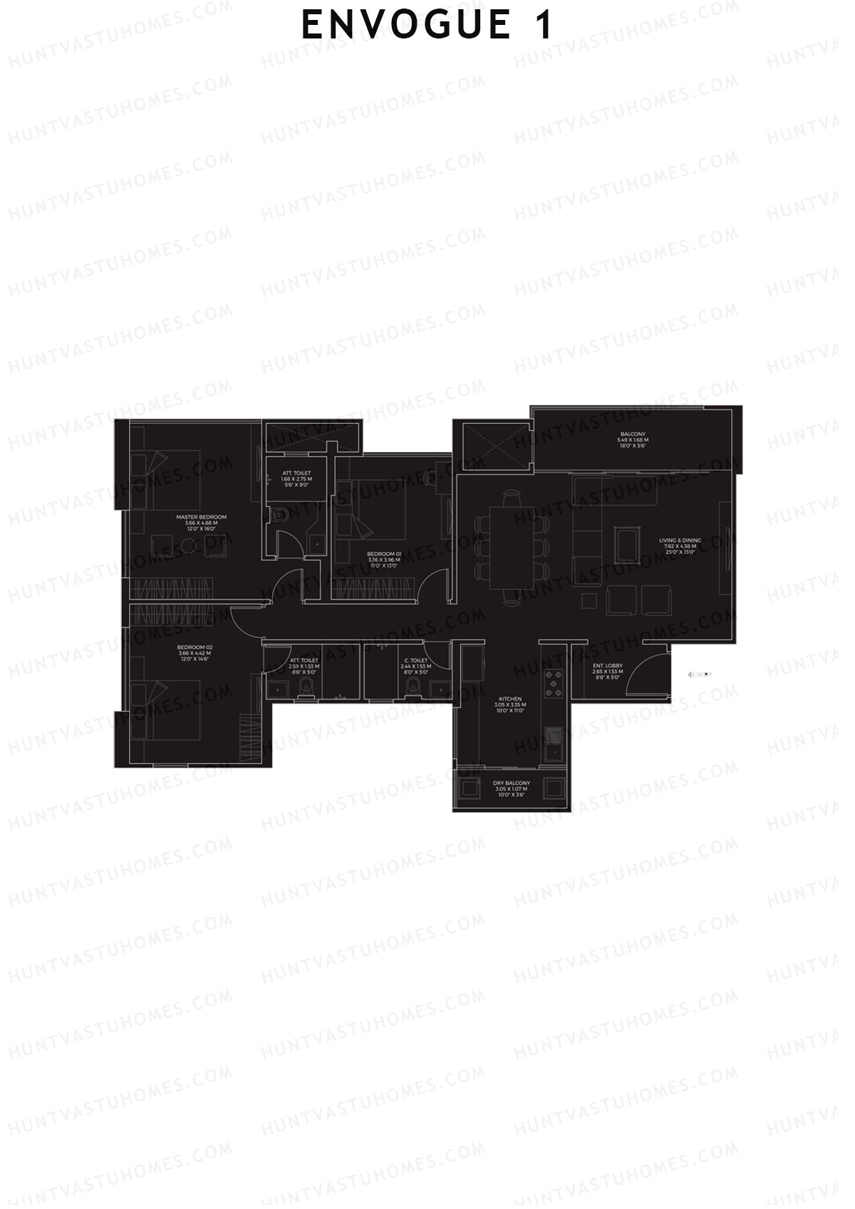 Envogue 1 Wing K2 Unit 1 Floor Plan
