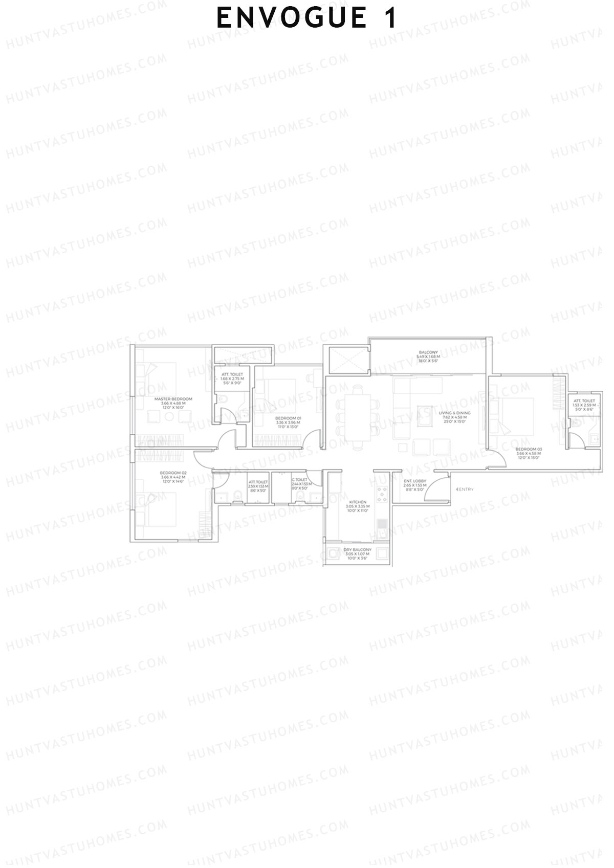 Envogue 1 Wing K2 Unit 1 Floor Plan