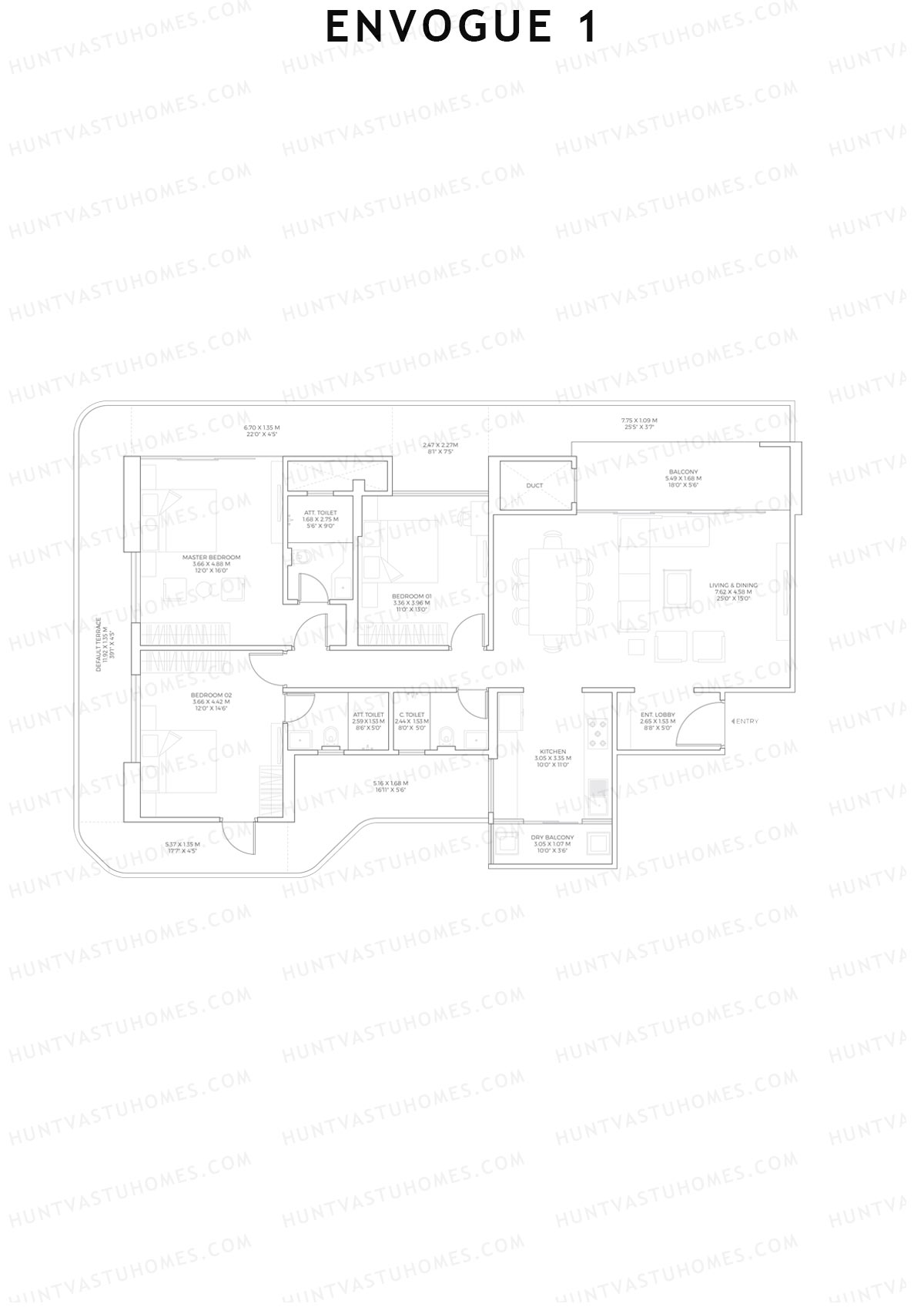 Envogue 1 Wing K2 Unit 1 Floor Plan