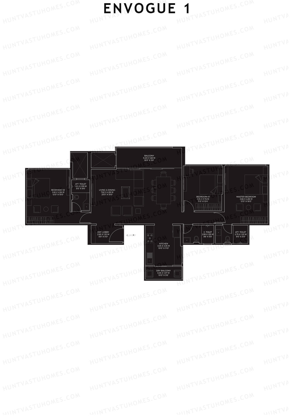 Envogue 1 Wing K2 Unit 2 Floor Plan
