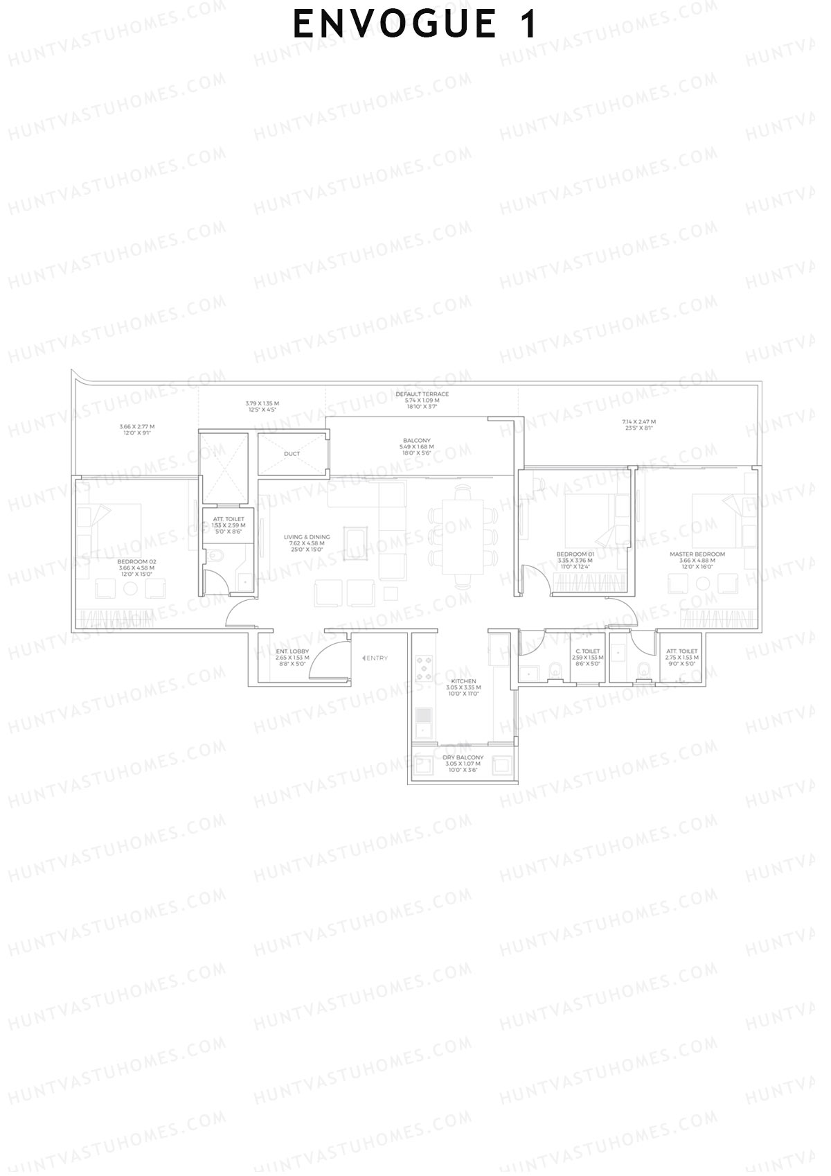 Envogue 1 Wing K2 Unit 2 Floor Plan