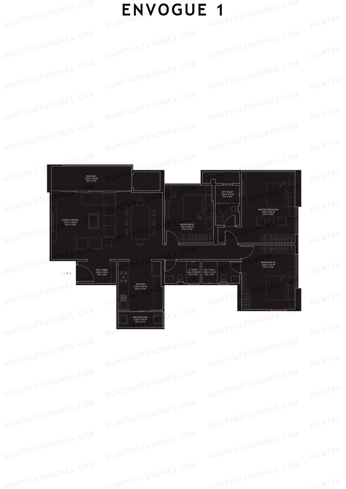 Envogue 1 Wing K2 Unit 3 Floor Plan