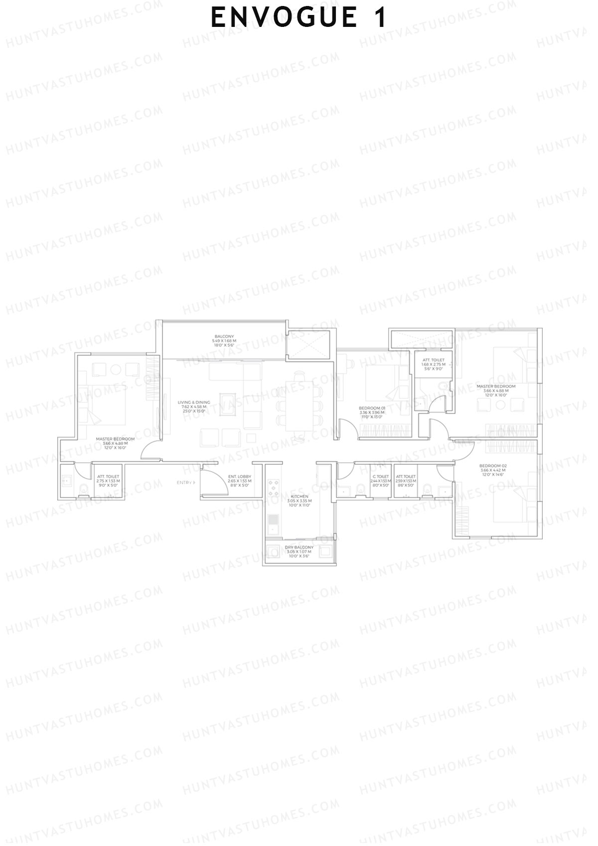 Envogue 1 Wing K2 Unit 3 Floor Plan