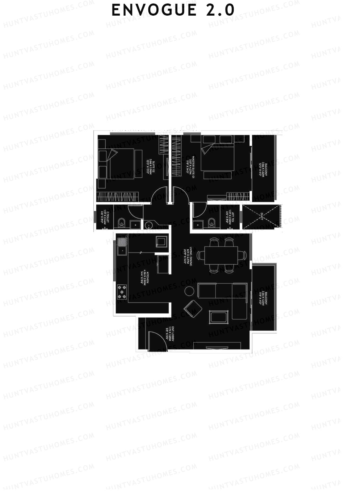 Envogue 2.0 Wing K2 Unit 1 Floor Plan