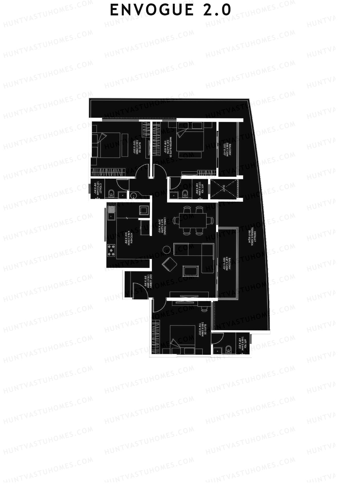 Envogue 2.0 Wing K2 Unit 1 Floor Plan