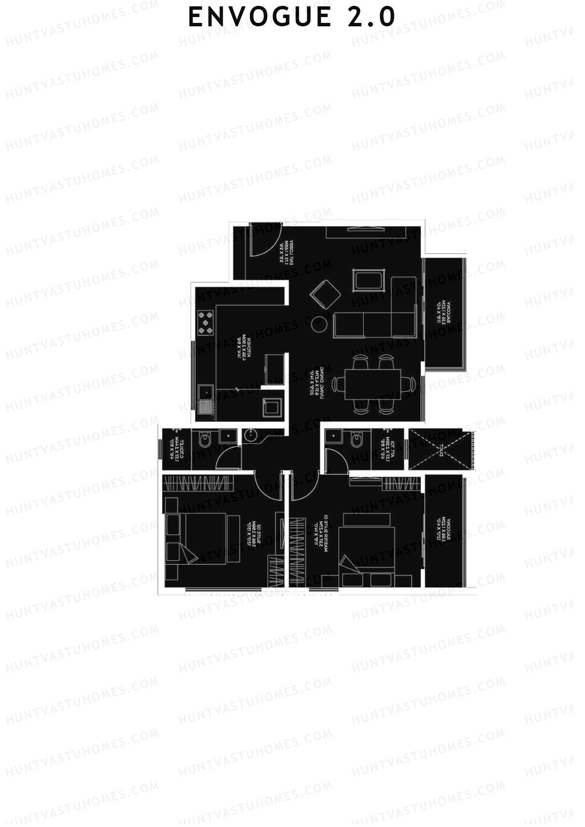 Envogue 2.0 Wing K2 Unit 2 Floor Plan