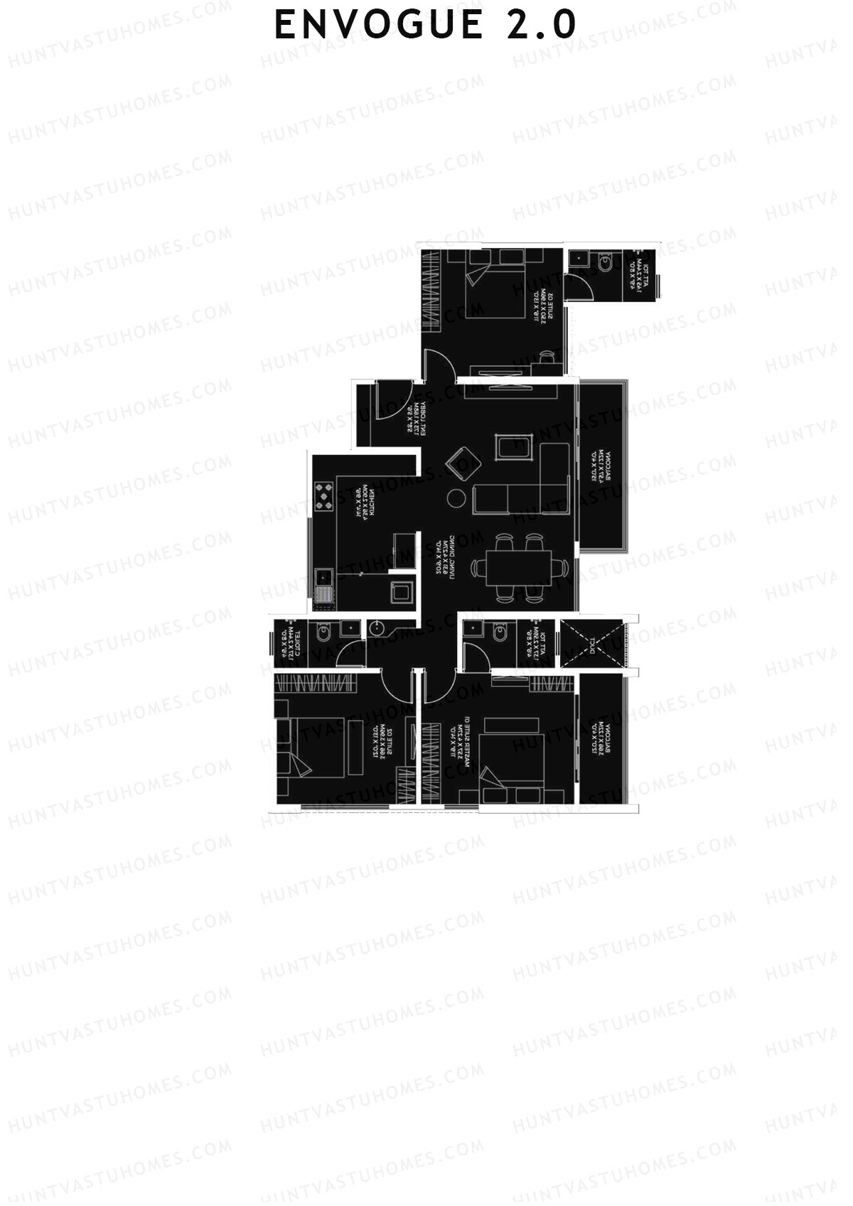Envogue 2.0 Wing K2 Unit 2 Floor Plan