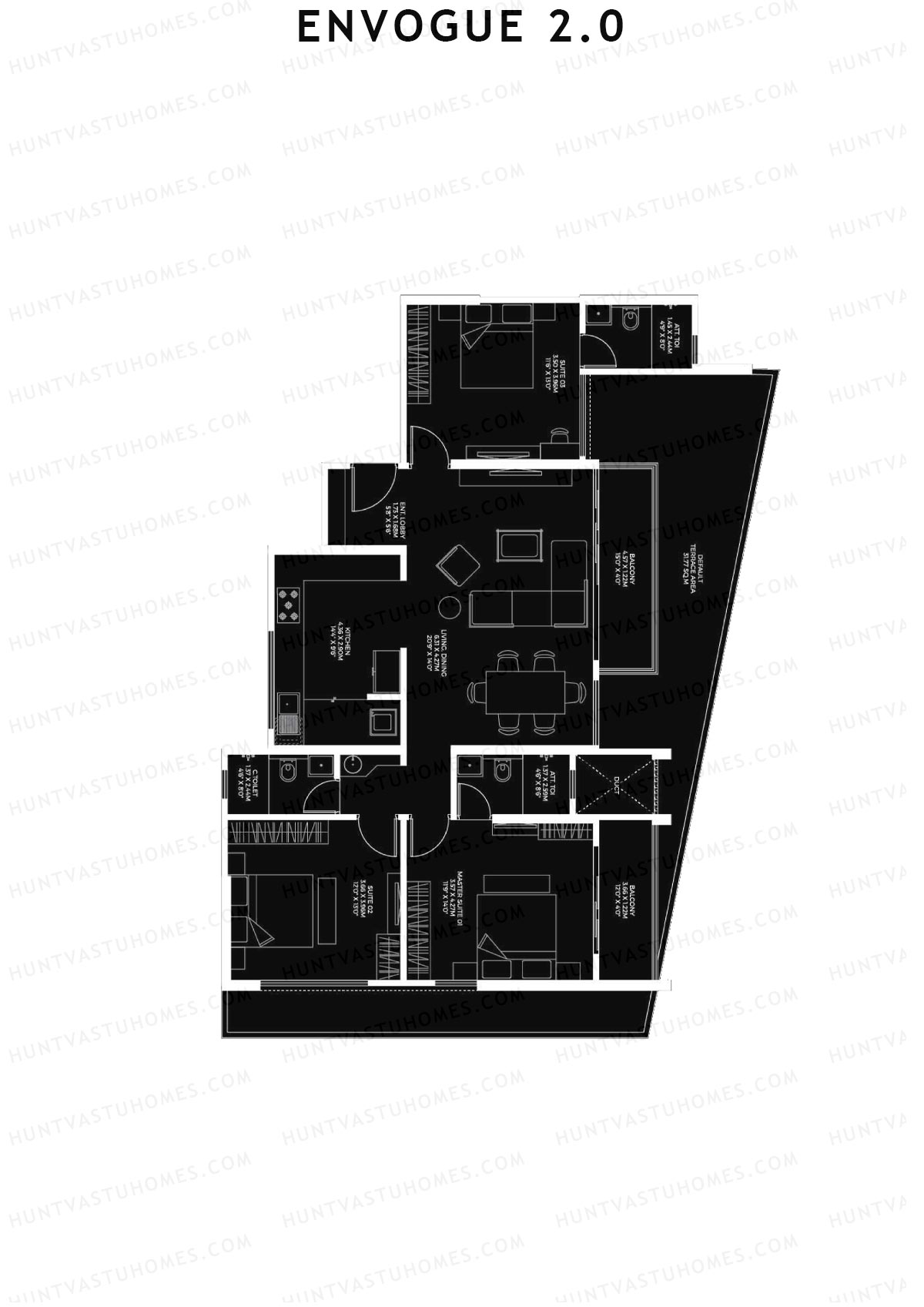 Envogue 2.0 Wing K2 Unit 2 Floor Plan