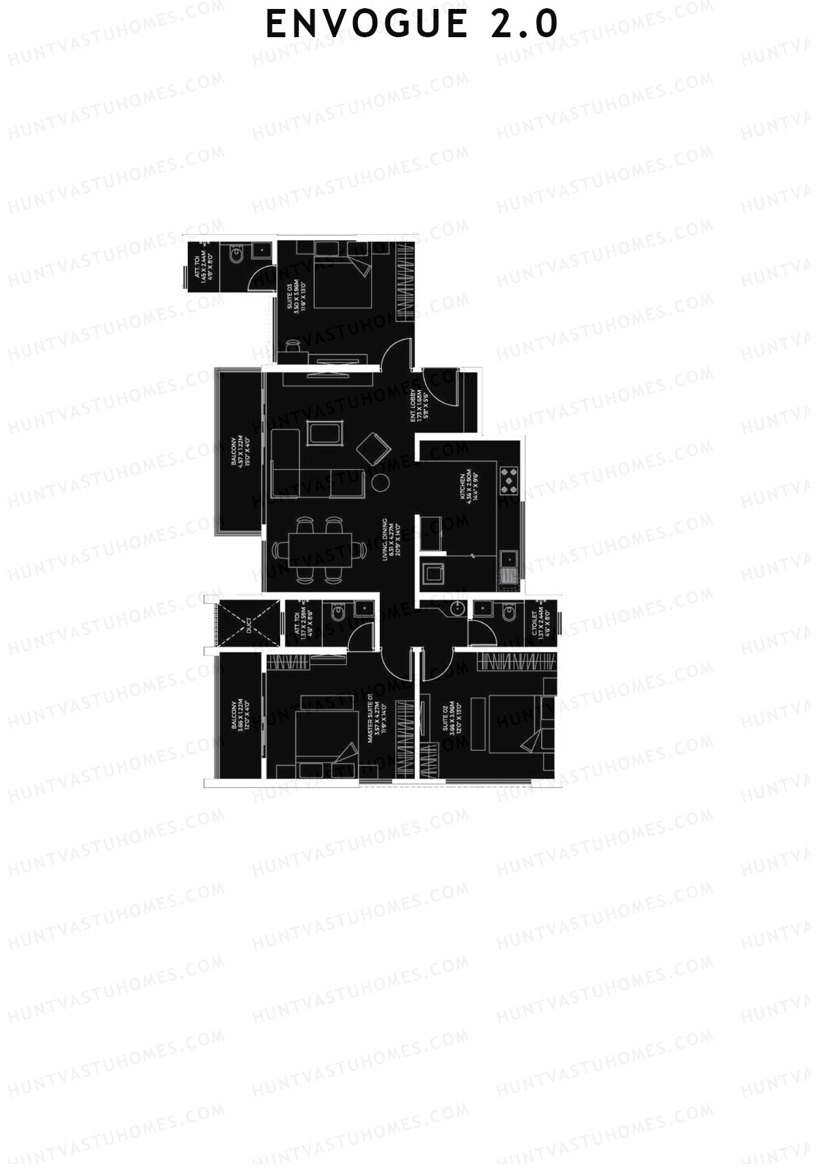 Envogue 2.0 Wing K2 Unit 3 Floor Plan