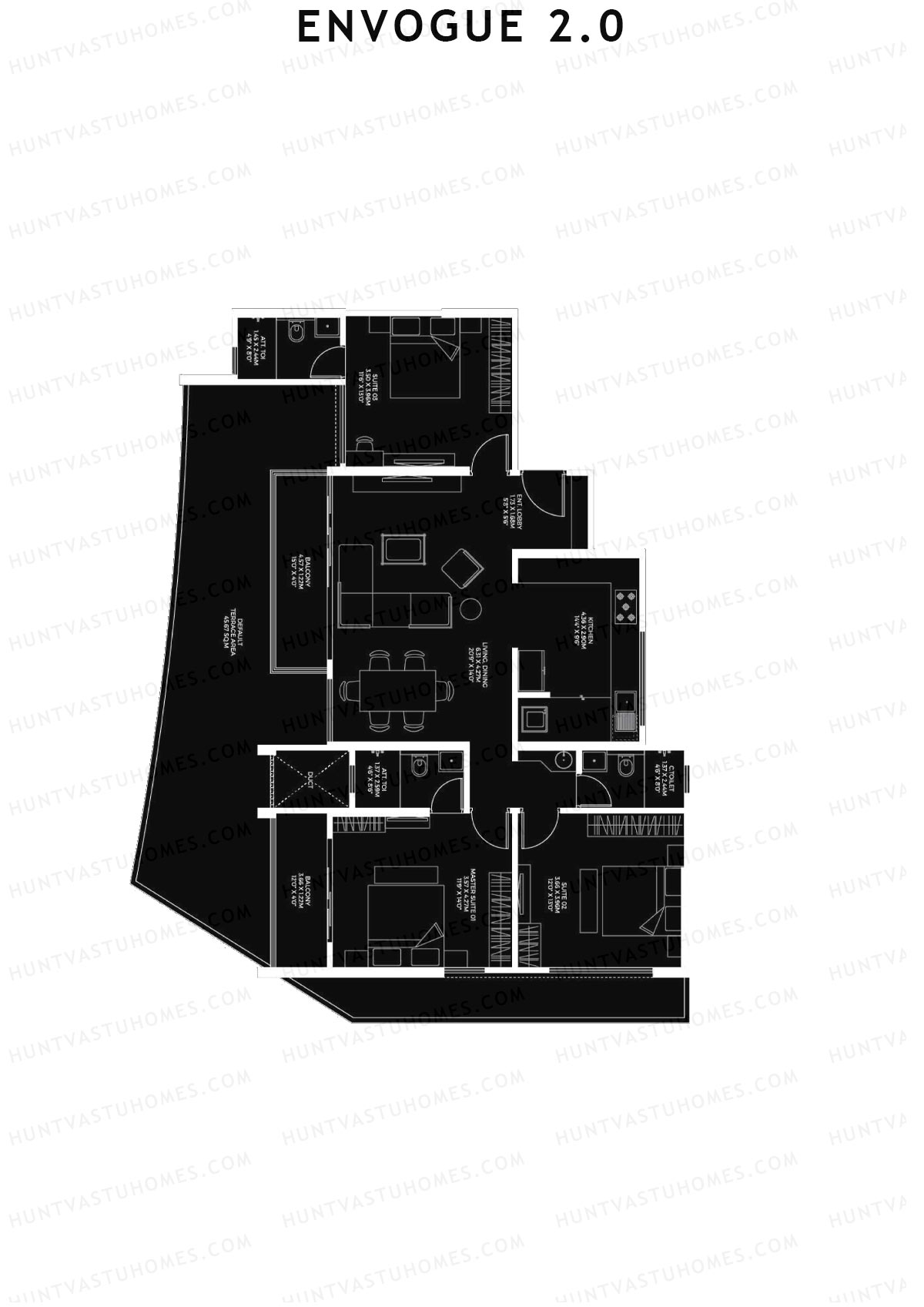 Envogue 2.0 Wing K2 Unit 3 Floor Plan