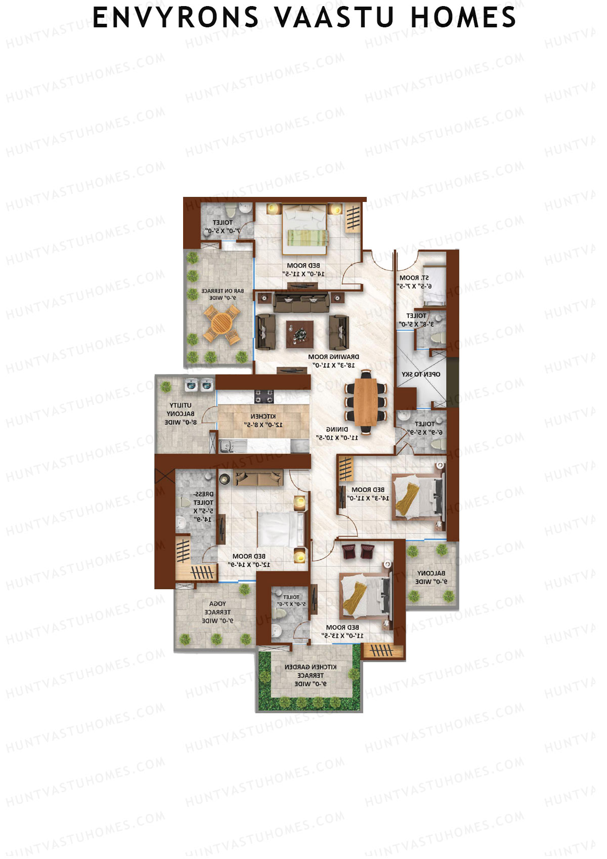 Envyrons Vaastu Homes Tower 1 Unit 9 Floor Plan