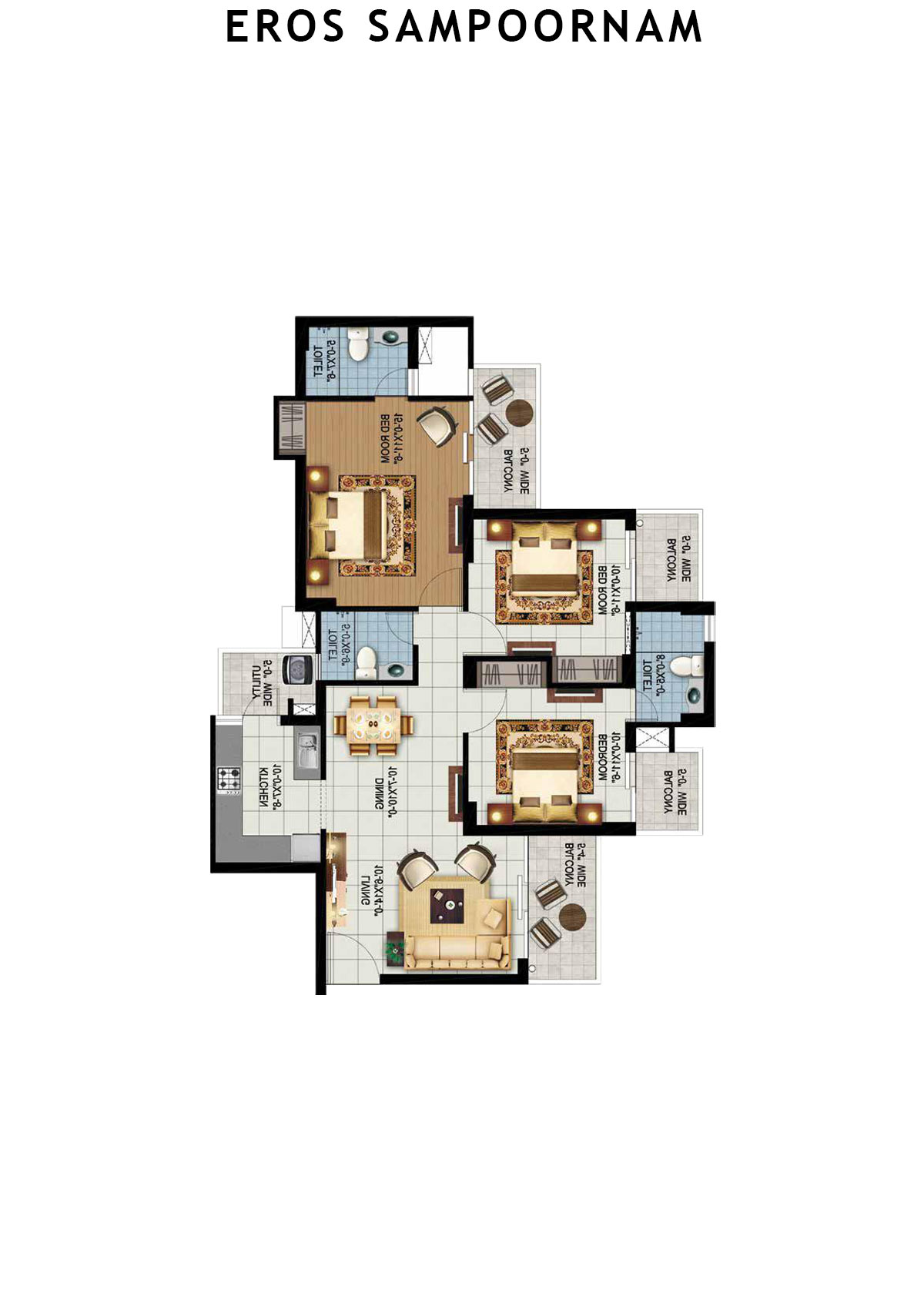 Eros Sampoornam Tower B1 Unit 2 Floor Plan