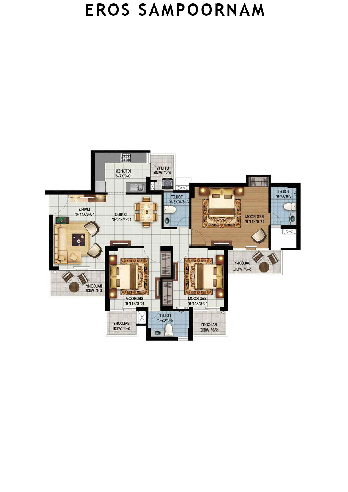 Eros Sampoornam Tower B2 Unit 2 Floor Plan