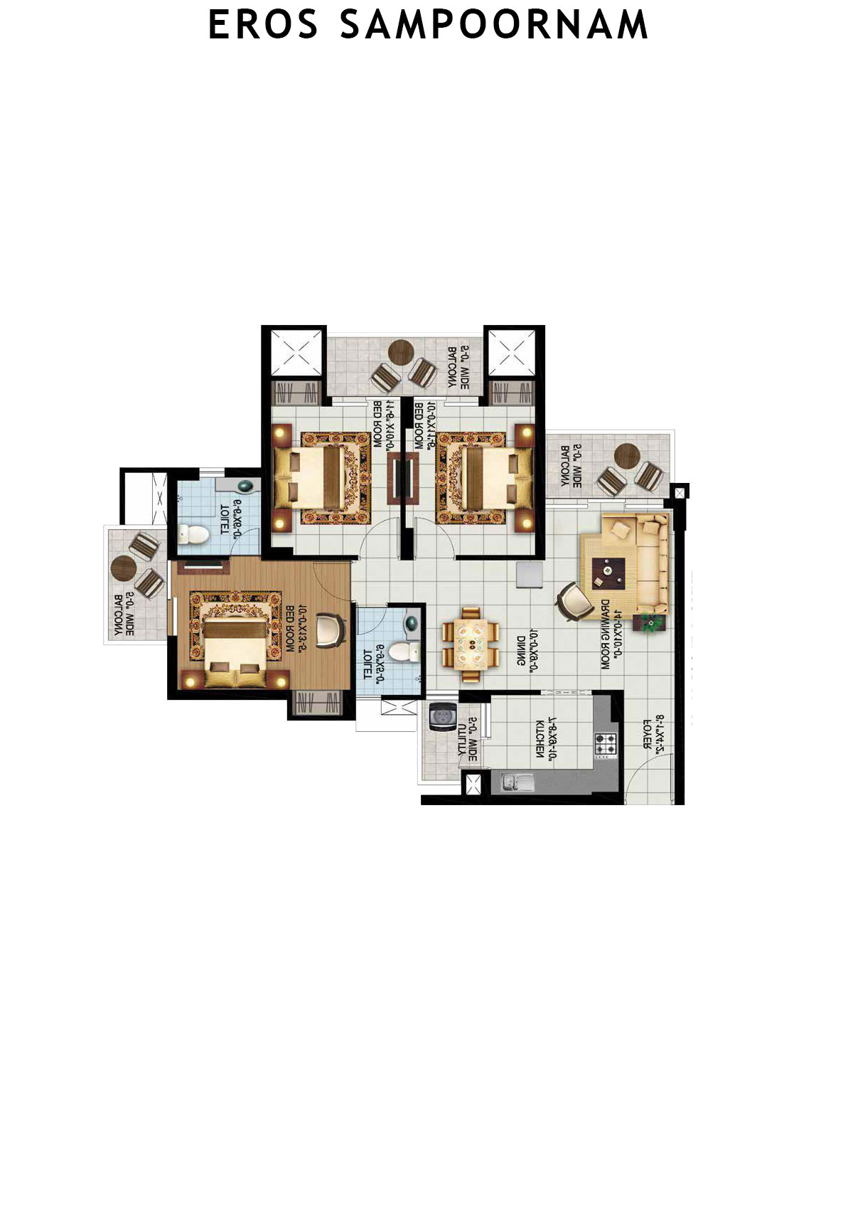 Eros Sampoornam Tower G7 Unit 4 (Type 2) Floor Plan