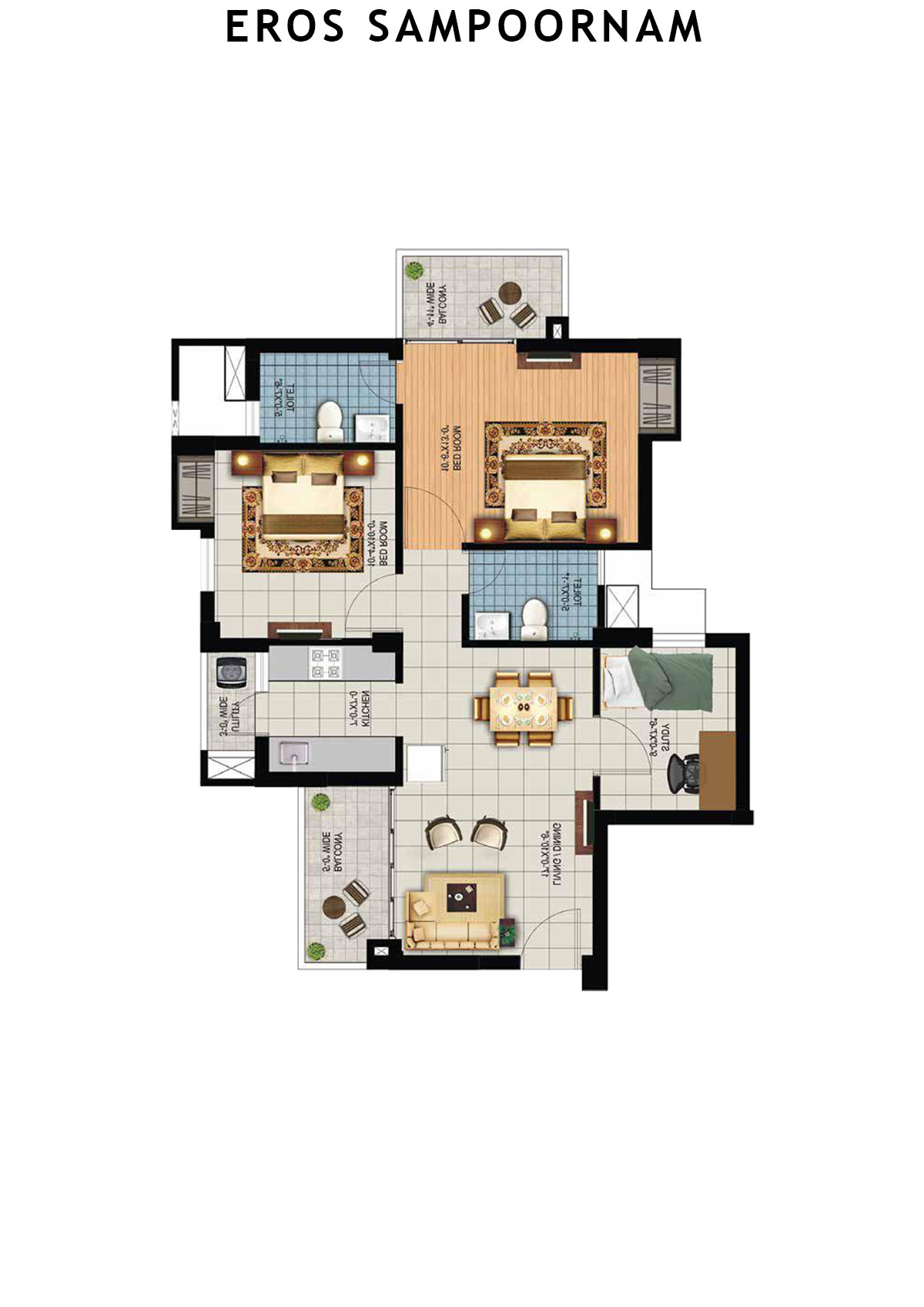 Eros Sampoornam Tower H2 Unit 4 Floor Plan