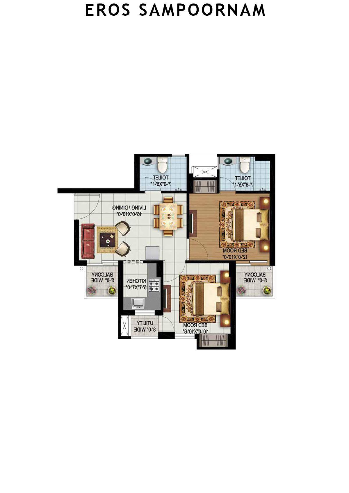 Eros Sampoornam Tower N3 Unit 6 (Type B) Floor Plan