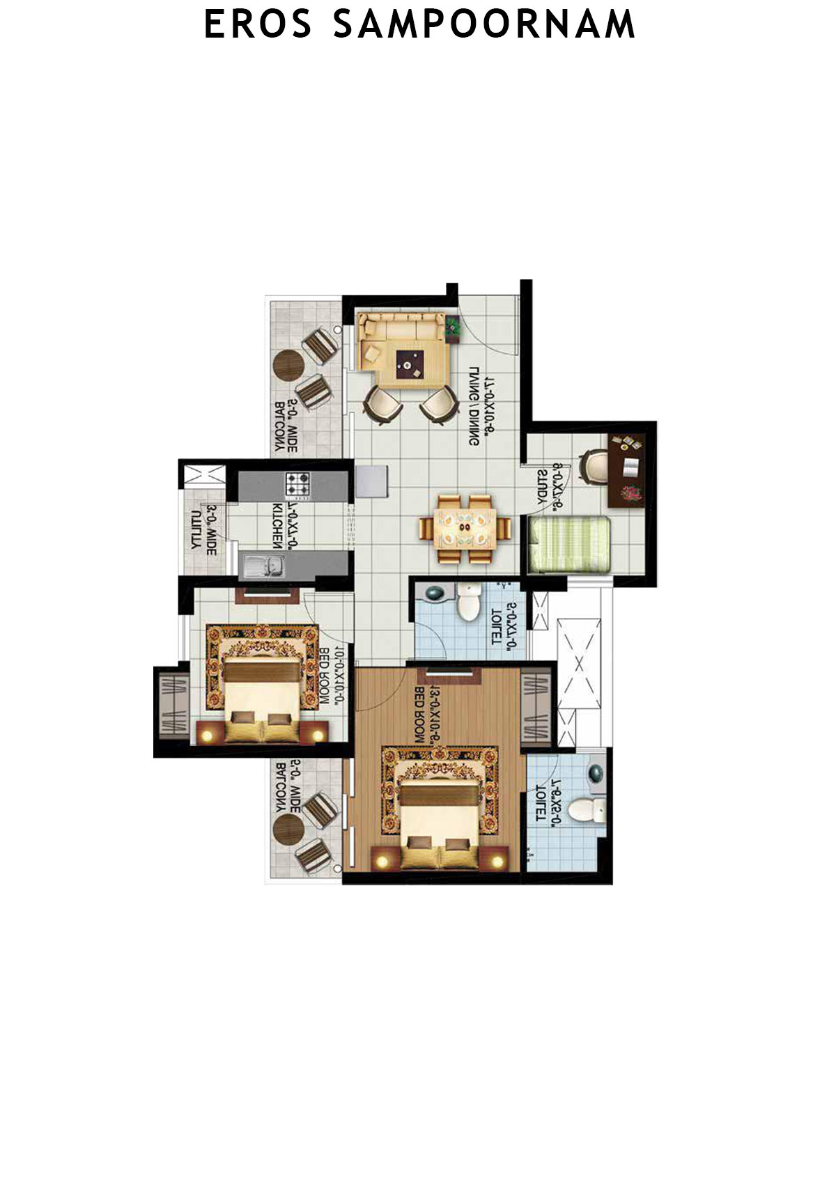 Eros Sampoornam Tower N4 Unit 1 Floor Plan