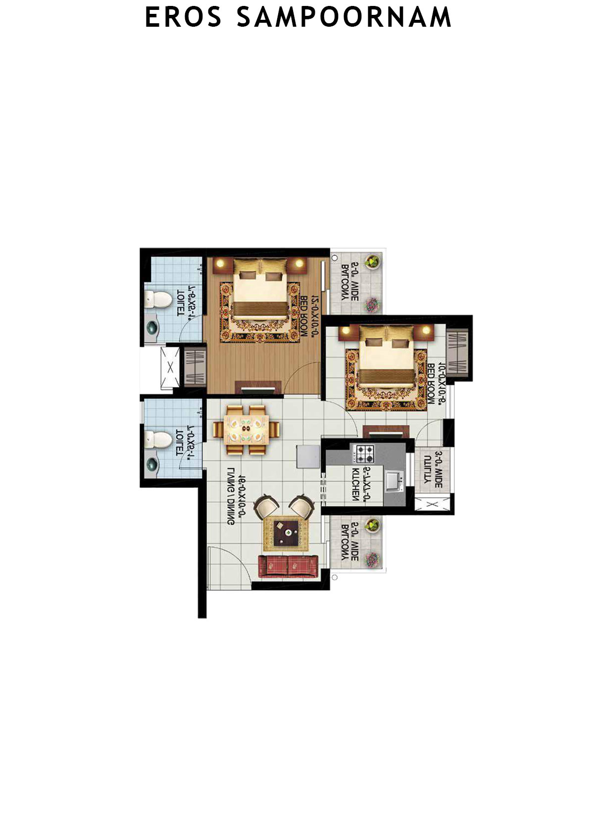 Eros Sampoornam Tower N4 Unit 3 (Type B) Floor Plan