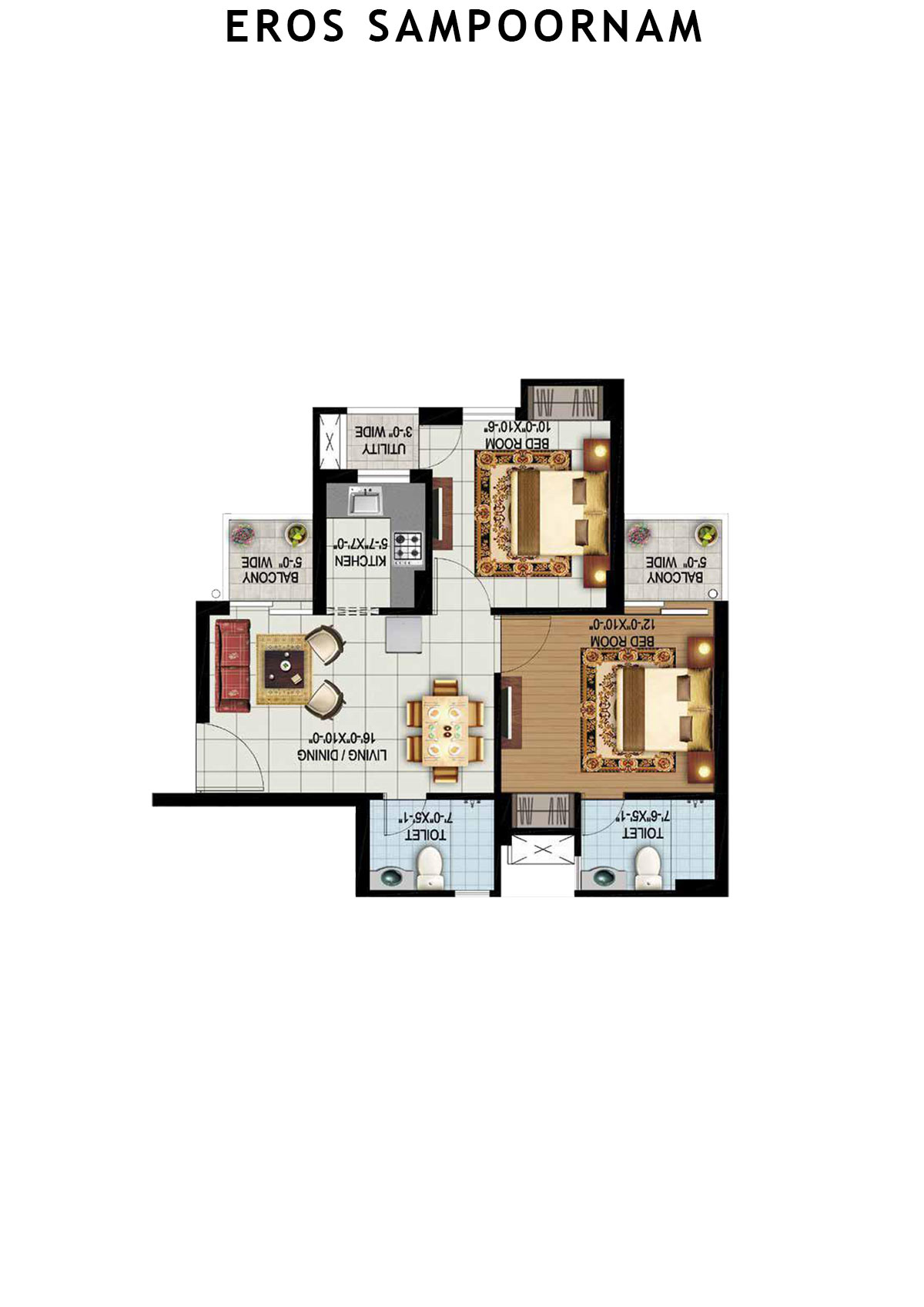 Eros Sampoornam Tower N4 Unit 4 (Type B) Floor Plan