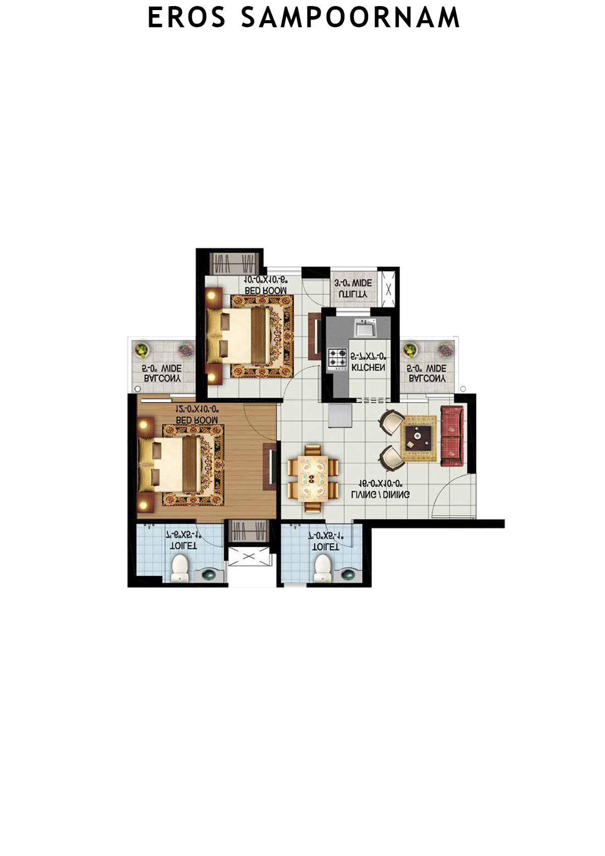Eros Sampoornam Tower N4 Unit 5 (Type B) Floor Plan
